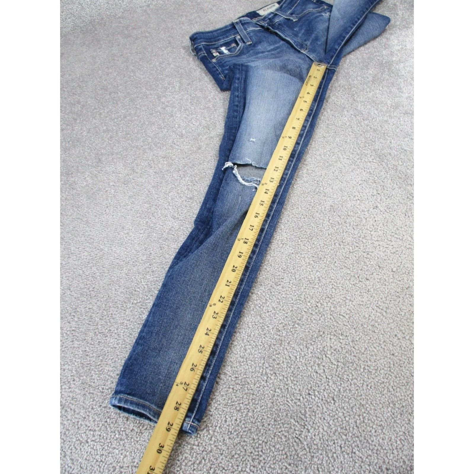AG Jeans VINTAGE AG Adriano Goldschmied Womens Jeans Skinny Ankle 25 Dark Wash Ripped Zipper 2010s Womens Size 42" / US 20 - 4 Thumbnail