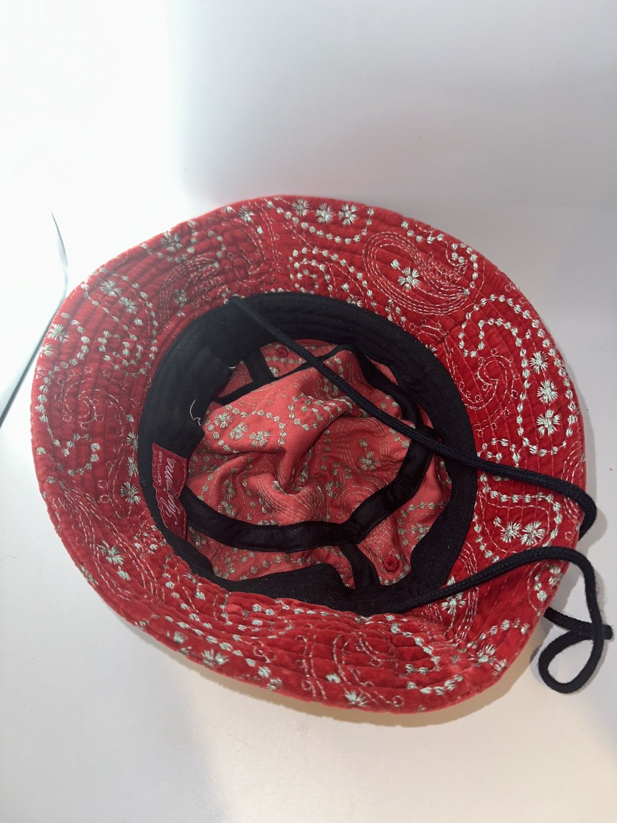 image of Supreme Velvet Paisley Boonie M/l Fw23 in Red, Men's