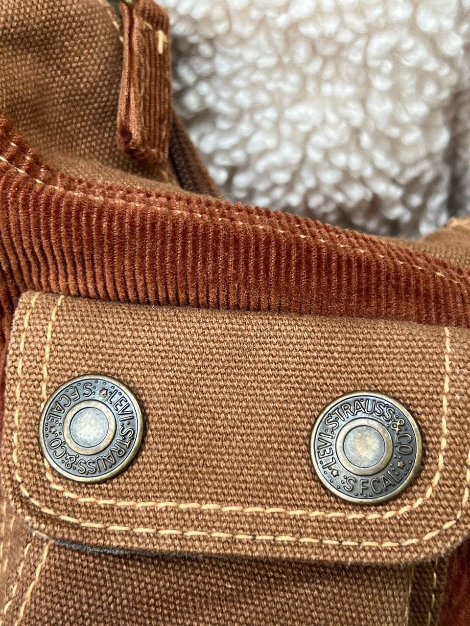 Levi's × Vintage Levi’s Y2K Vintage Purse Brown Mini Bag Corduroy Size ONE SIZE - 9 Thumbnail