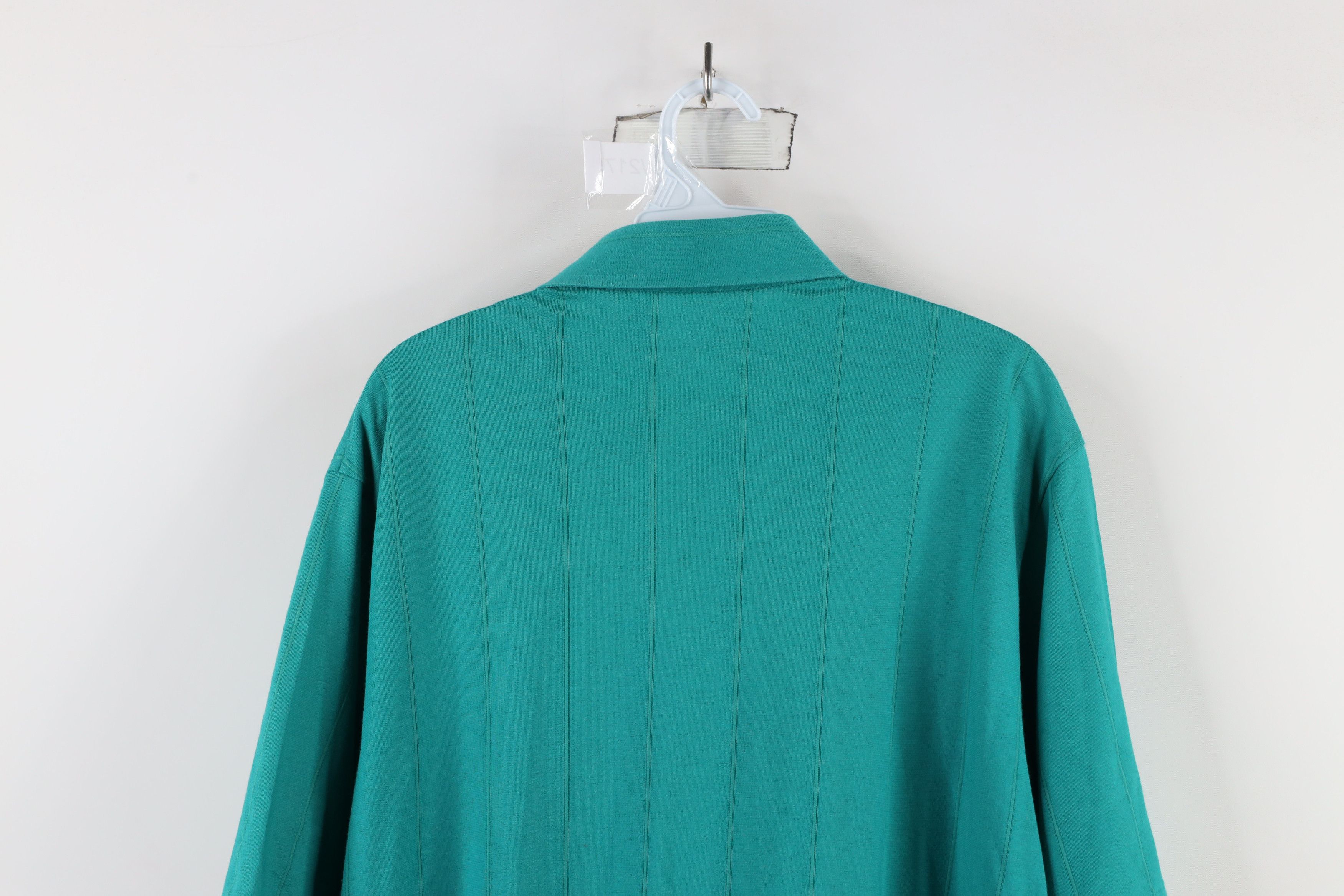 Vintage Vintage 90s Streetwear Knit Collared Polo Shirt Teal USA Size US XL / EU 56 / 4 - 9 Thumbnail