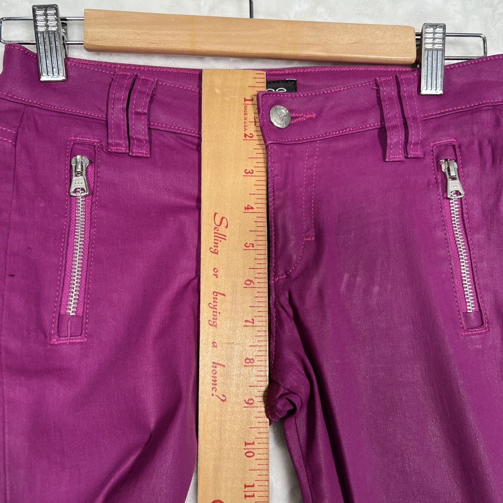 Bebe Bebe Women's Purple Shiny Pants Size 26 Zipper Pockets Size 26" / US 2 / IT 38 - 7 Thumbnail