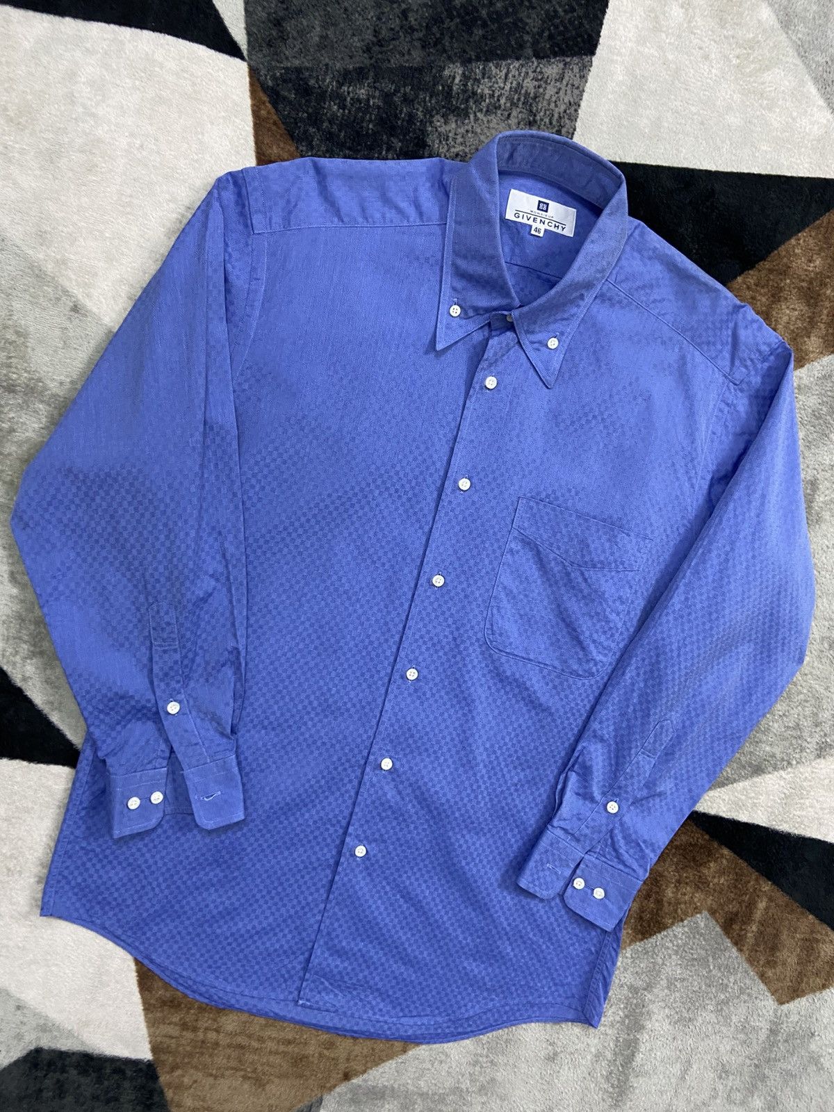 Givenchy Vintage Givenchy Paris Jacquard Pattern ButtonDown Shirts Size US L / EU 52-54 / 3 - 5 Thumbnail