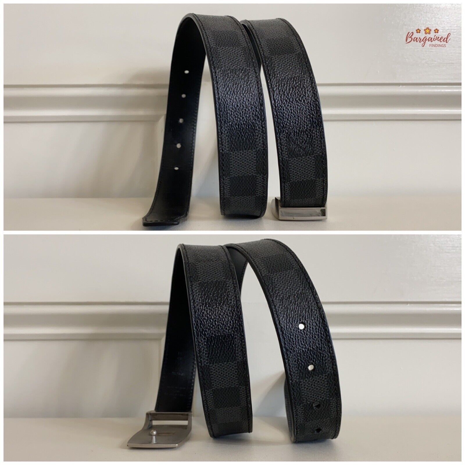 Louis Vuitton Louis Vuitton Black Damier Graphite Suntulle CUT Buckle Belt Size 30 - 6 Thumbnail