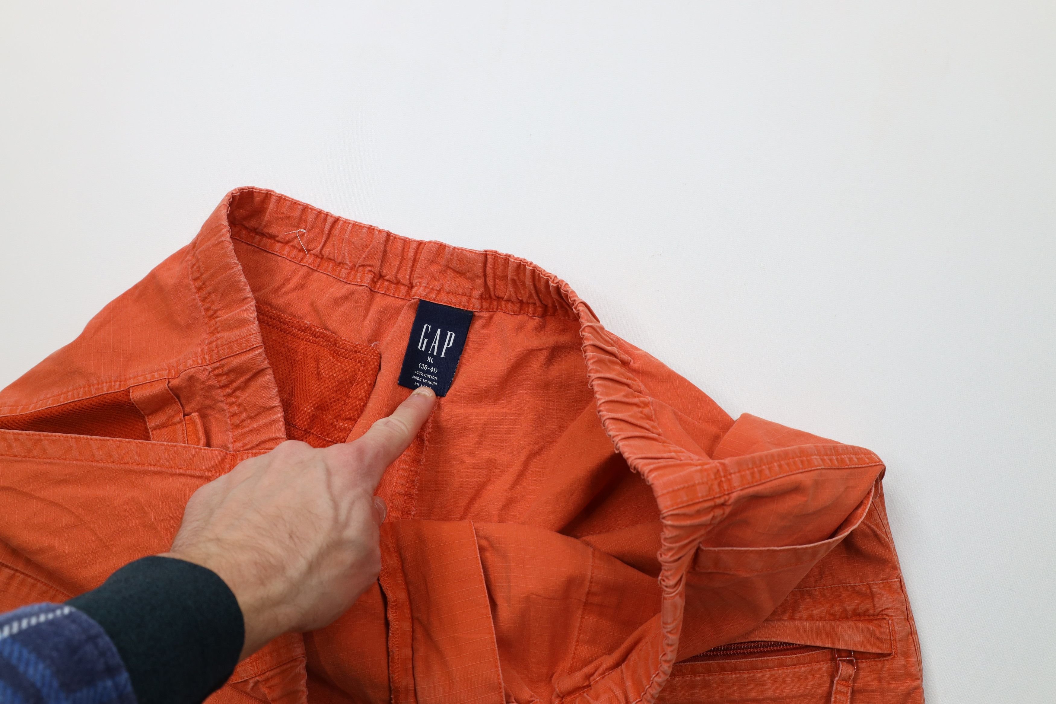 Gap Vintage Y2K 2000 Gap Ripstop Cargo Shorts Orange Cotton Size US 36 / EU 52 - 7 Thumbnail