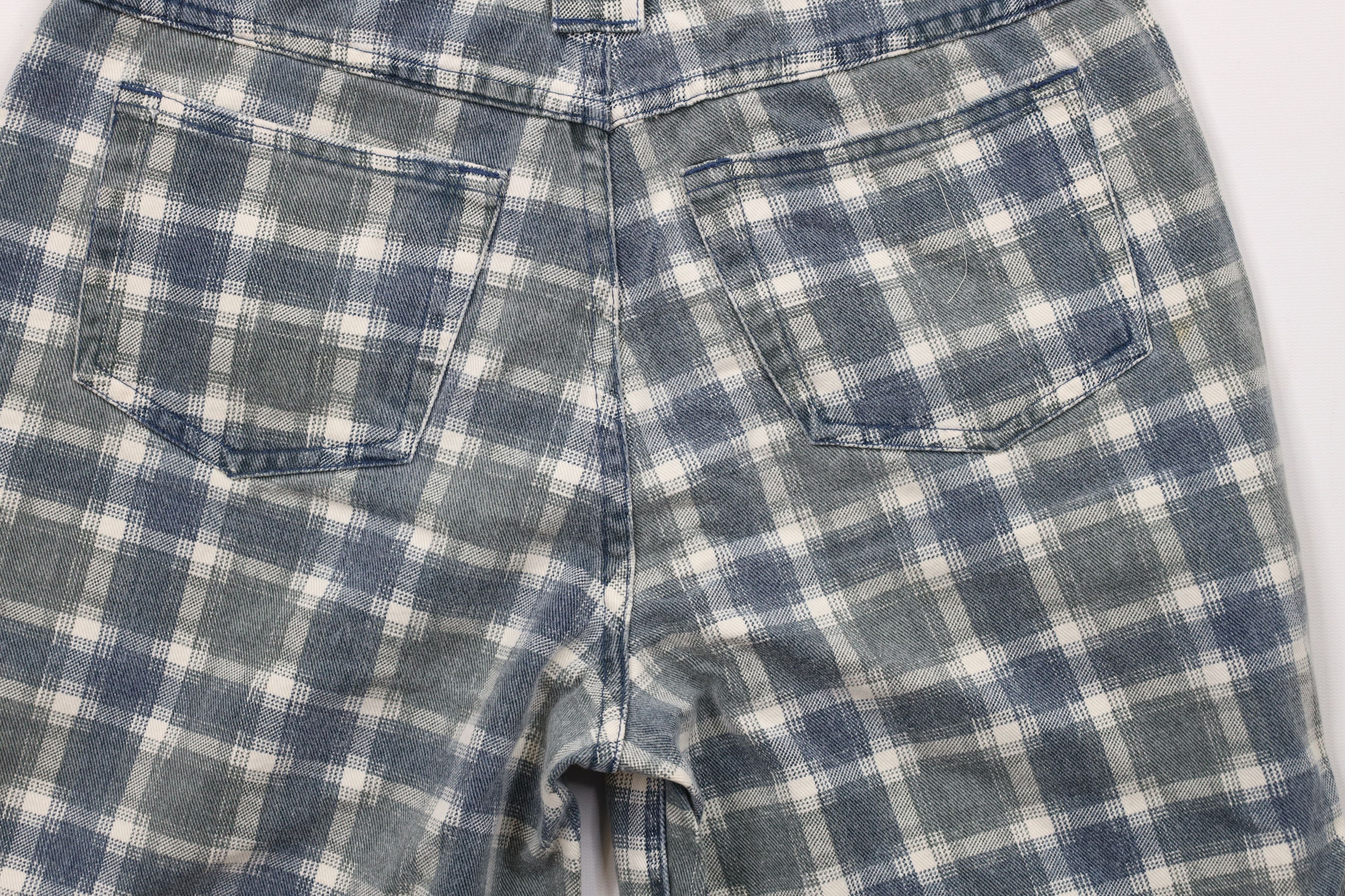 Vintage Vintage 90s Streetwear Fit Denim Jean Shorts Jorts Plaid Size US 30 / EU 46 - 9 Thumbnail