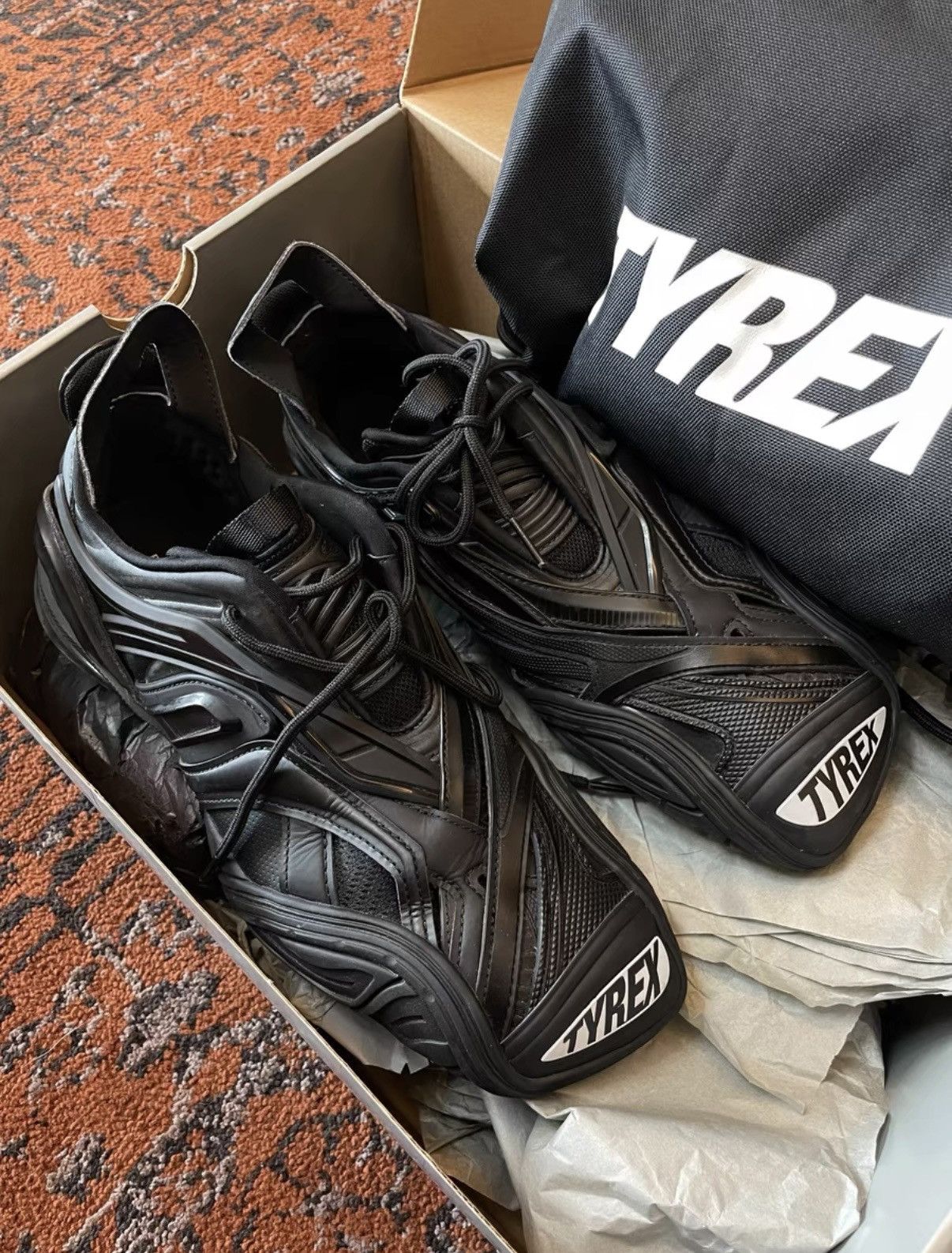 Balenciaga Balenciaga Tyrex Black Sneakers, Racing-inspired design Size US 8 / EU 41 - 1 Thumbnail