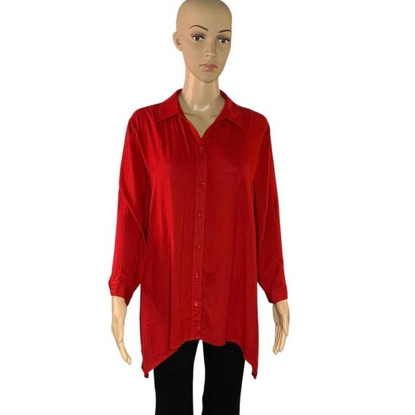 Chicos Chicos Women's Size 1 US 8 Top Tunic Asymmetrical Red NEW Size M / US 6-8 / IT 42-44 - 12 Thumbnail