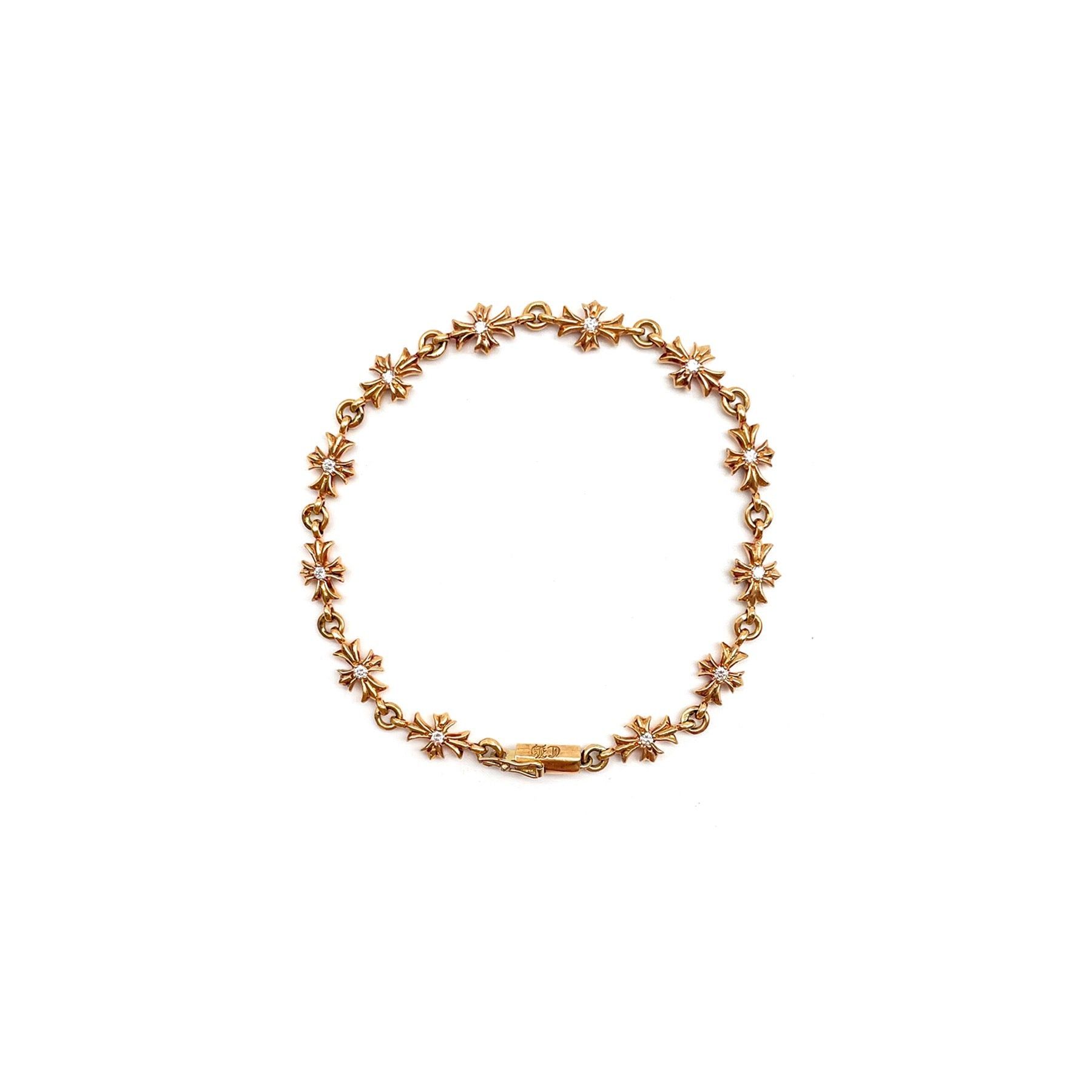 Chrome Hearts Chrome Hearts 22K Gold Diamonds Tiny E Cross Bracelet Size ONE SIZE - 1 Thumbnail