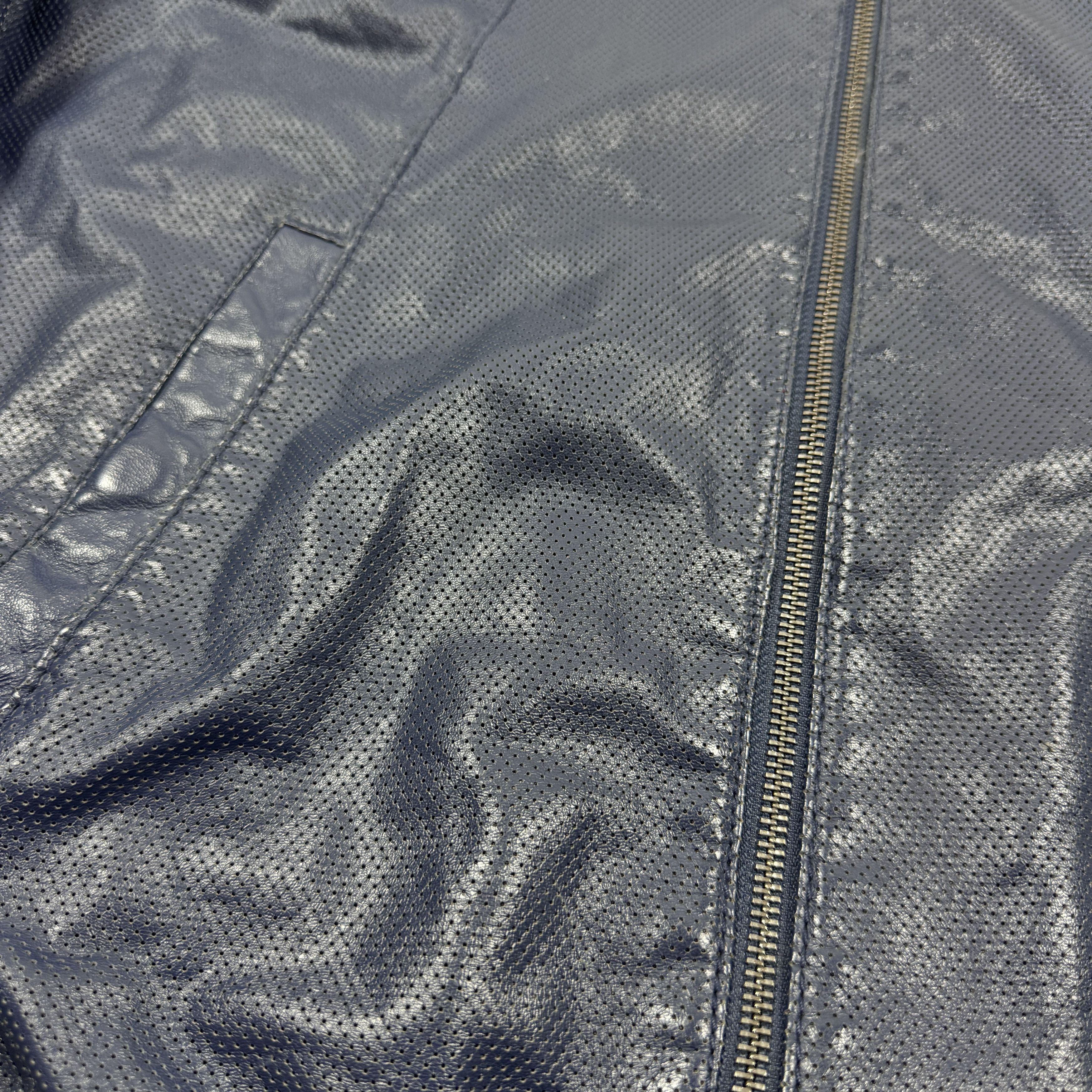 Armani Men`s Armani Jeans Navy Perforated Leather Jacket Size 3XL Size US XXL / EU 58 / 5 - 7 Thumbnail