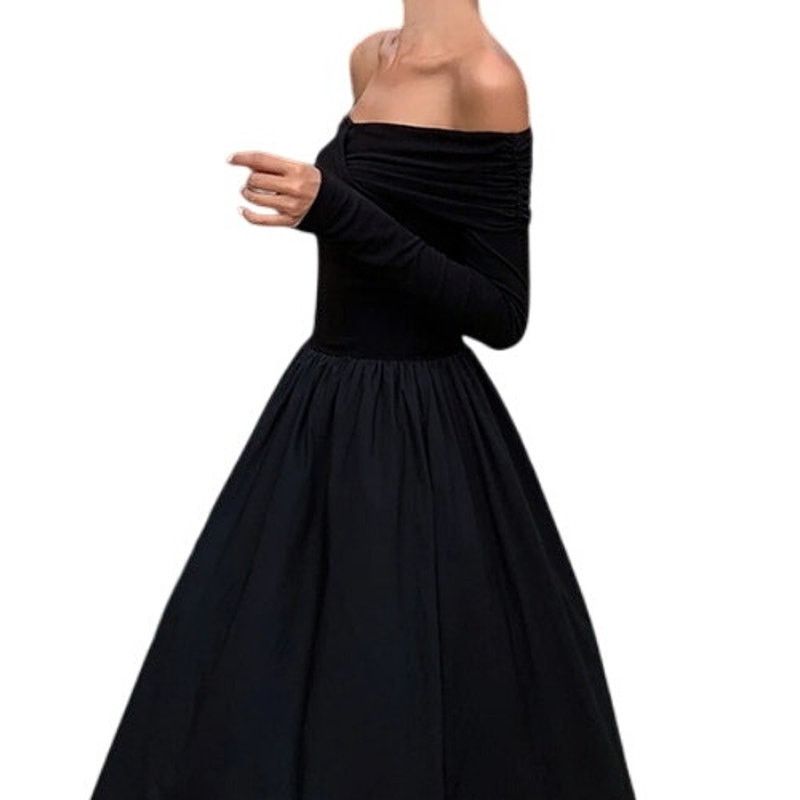 Other Commense Black Off Shoulder Criss Cross Long Sleeve Dress Size M / US 6-8 / IT 42-44 - 6 Thumbnail