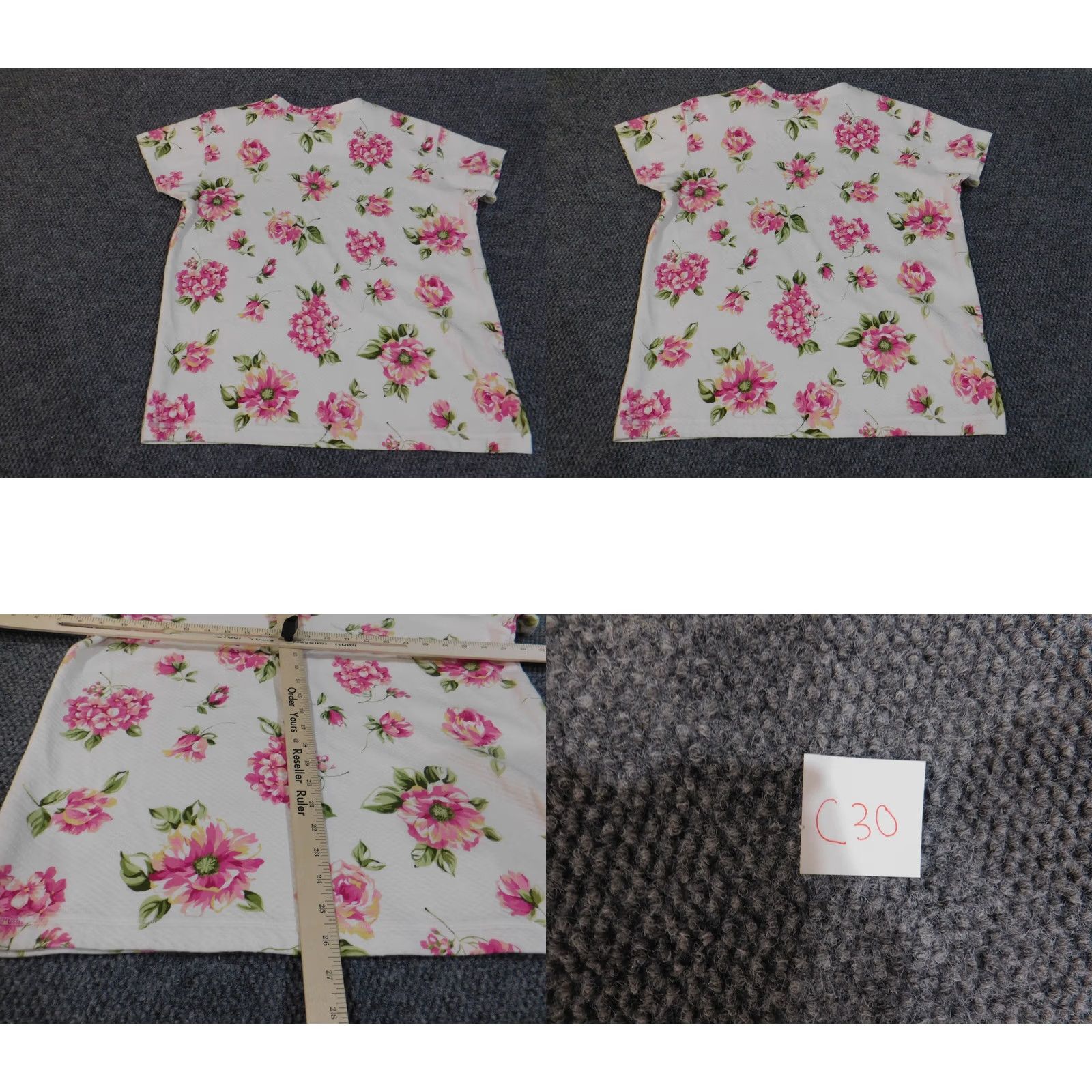 Jones New York Jones New York top Womens L Cotton Floral crew neck pullover Casual Pink / White Short Sleeve Non-Iron Regular Fit Size L / US 10 / IT 46 - 8 Thumbnail