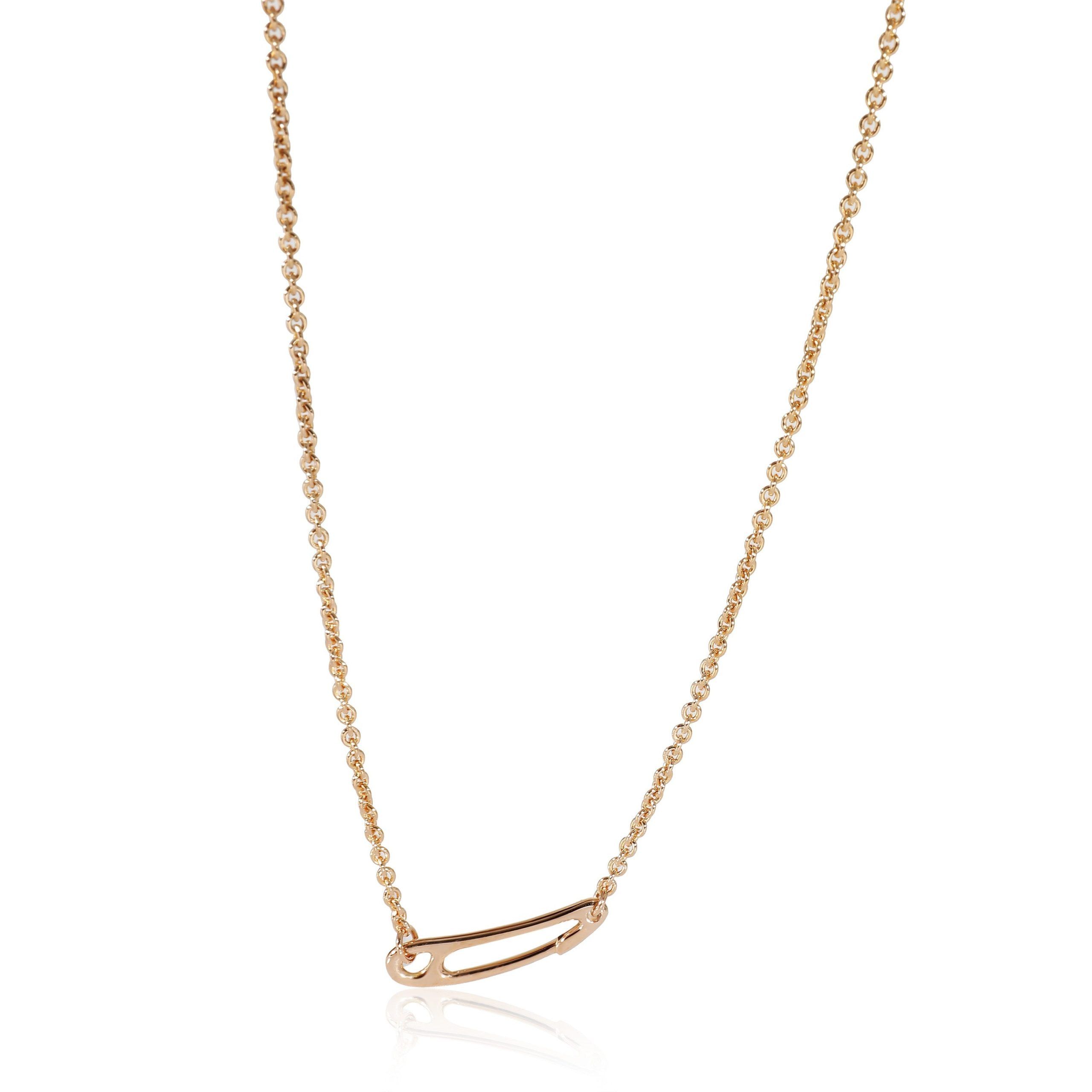 image of Hermes Chaine D'ancre Mini Punk Necklace In 18K Rose Gold, Women's