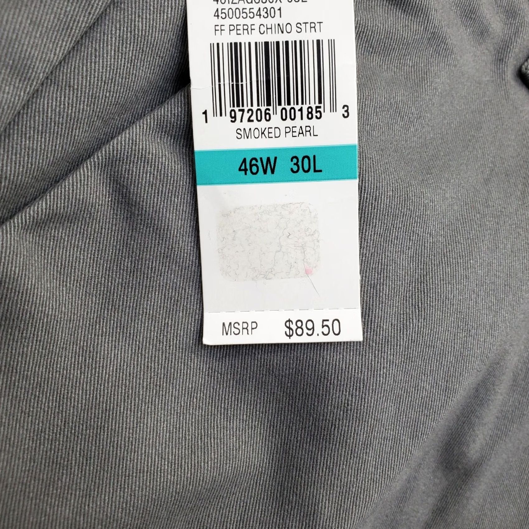 Izod IZOD Pants Mens 46x30 Gray Performance Stretch Non-Iron Flat Front Straight Leg Shirt Size US 30 / EU 46 - 7 Thumbnail