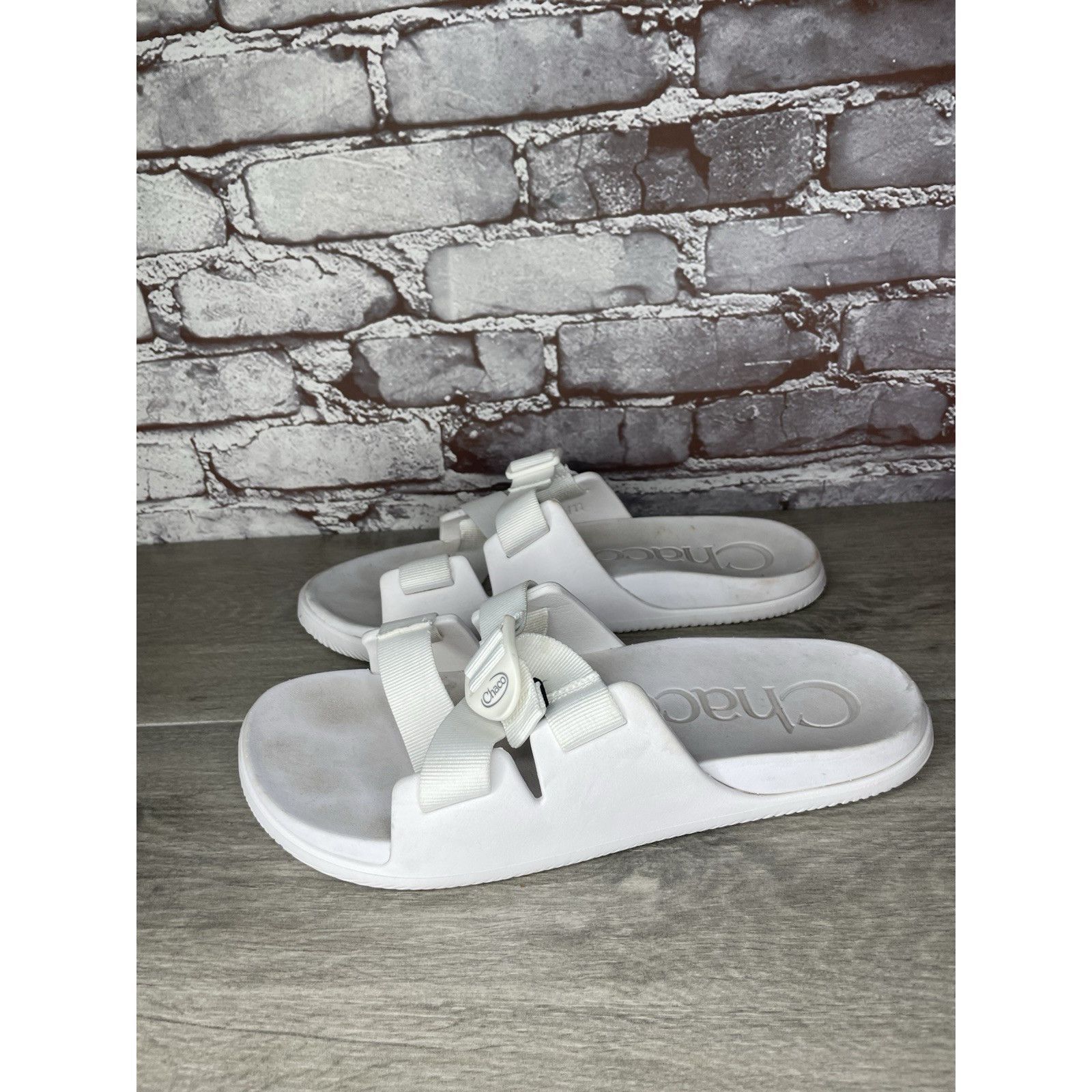 Chaco Chaco Chillo White Textile Synthetic Straps Slides Sandals W Size US 11 / IT 41 - 1 Thumbnail