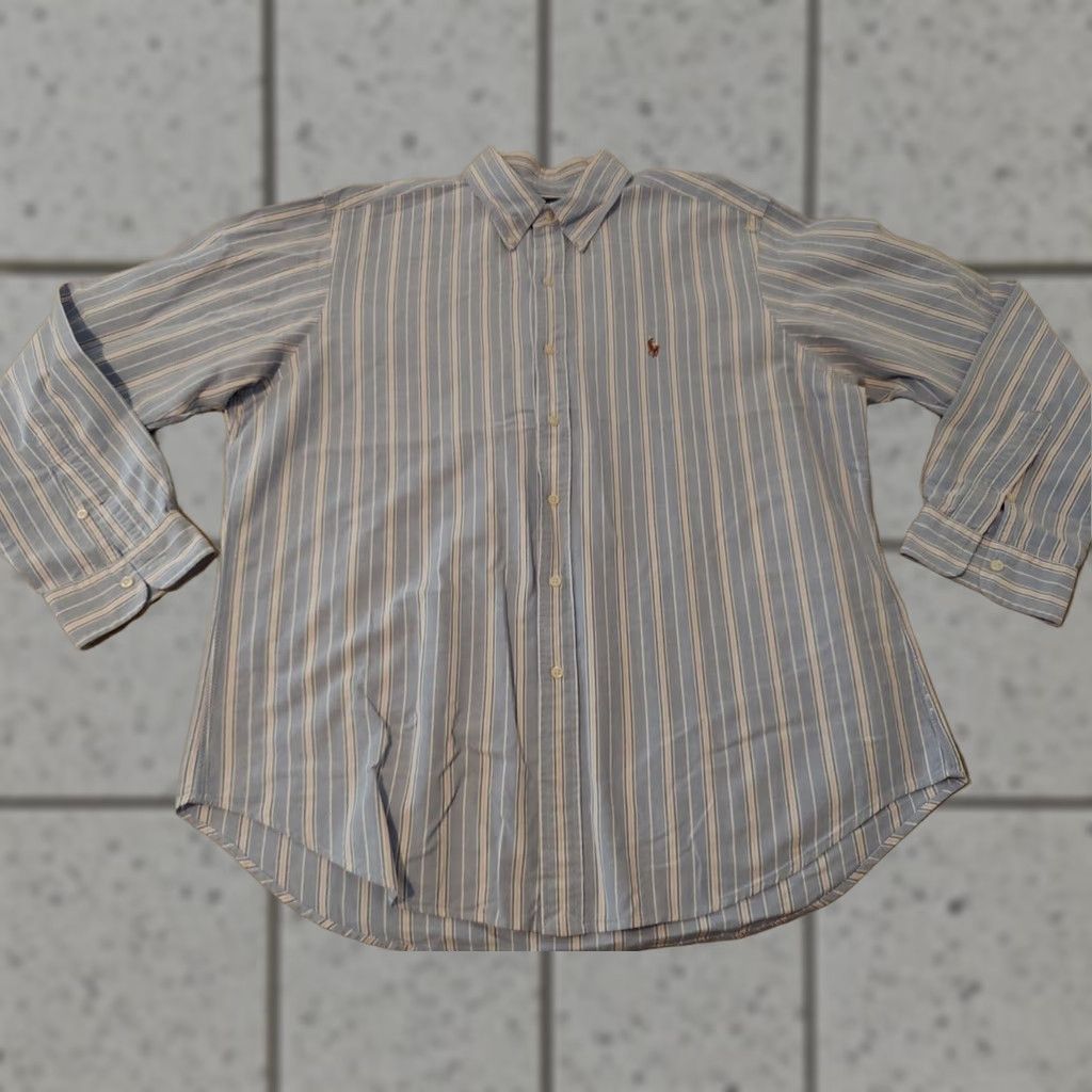 Polo Ralph Lauren Polo Ralph Lauren Shirt Dress XL Blue Cotton Mens Long Sleeve Button Polo Ralph Lauren Dress Shirt XL Blue Cotton Mens Size 46R - 1 Thumbnail
