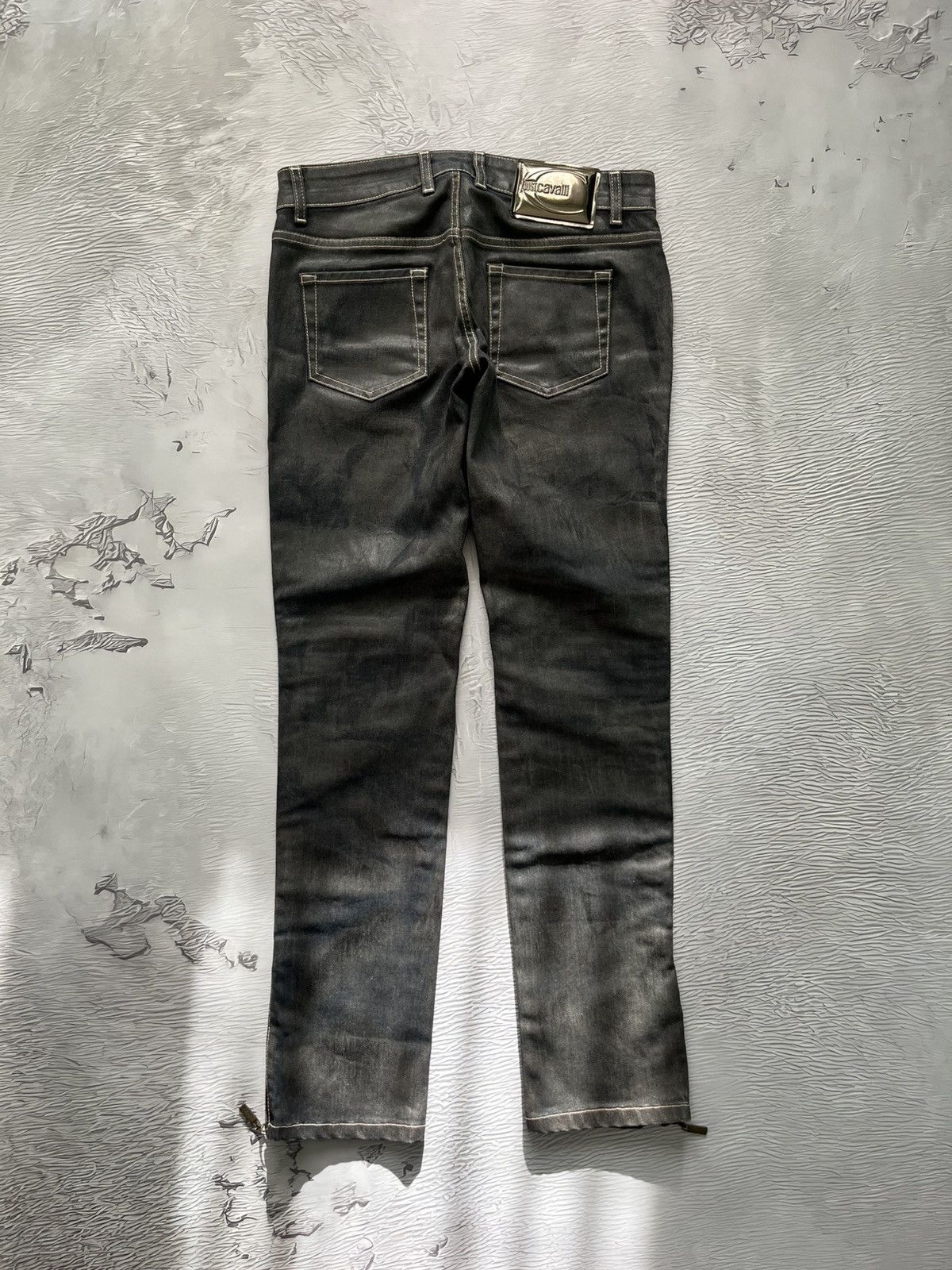 Just Cavalli 🍃Just Cavalli Waxed Luxury Jeans Pants Black Size 29" - 7 Thumbnail