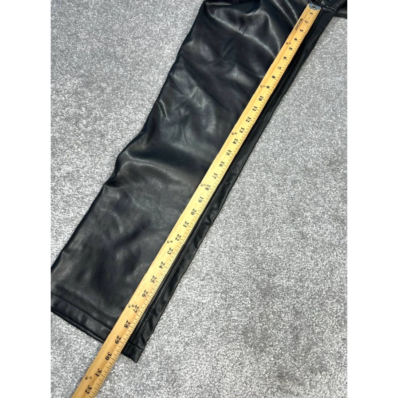 Abercrombie & Fitch Abercrombie & Fitch The 90s Straight Pants Women XS-4 Black Faux Leather High Rise Straight Modern Style Size 27" / US 4 / IT 40 - 5 Thumbnail