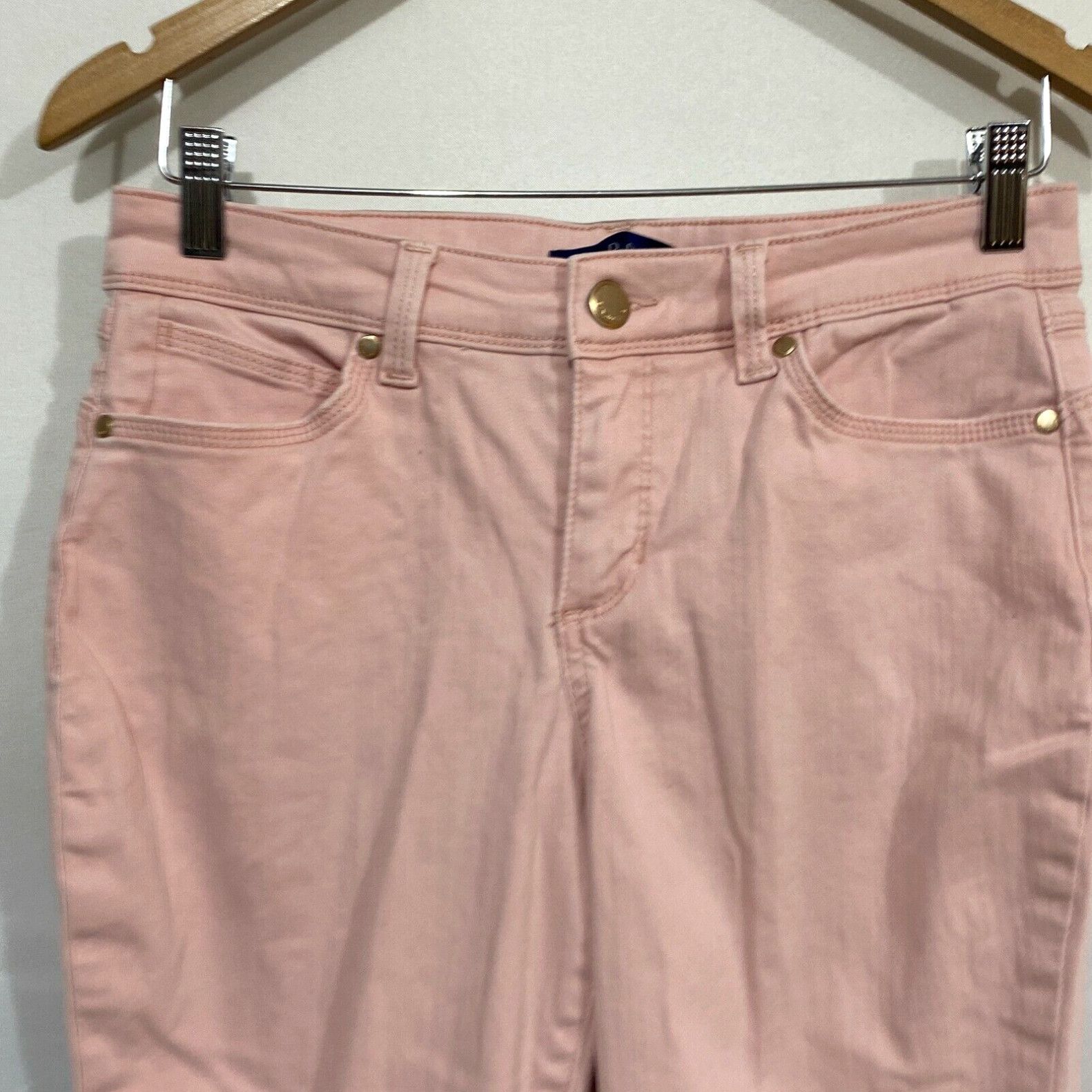 Vintage Bandolino Womens Pink Stretch Pockets Flat Front Straight Leg Capri Pants Sz 6P Size ONE SIZE - 3 Thumbnail