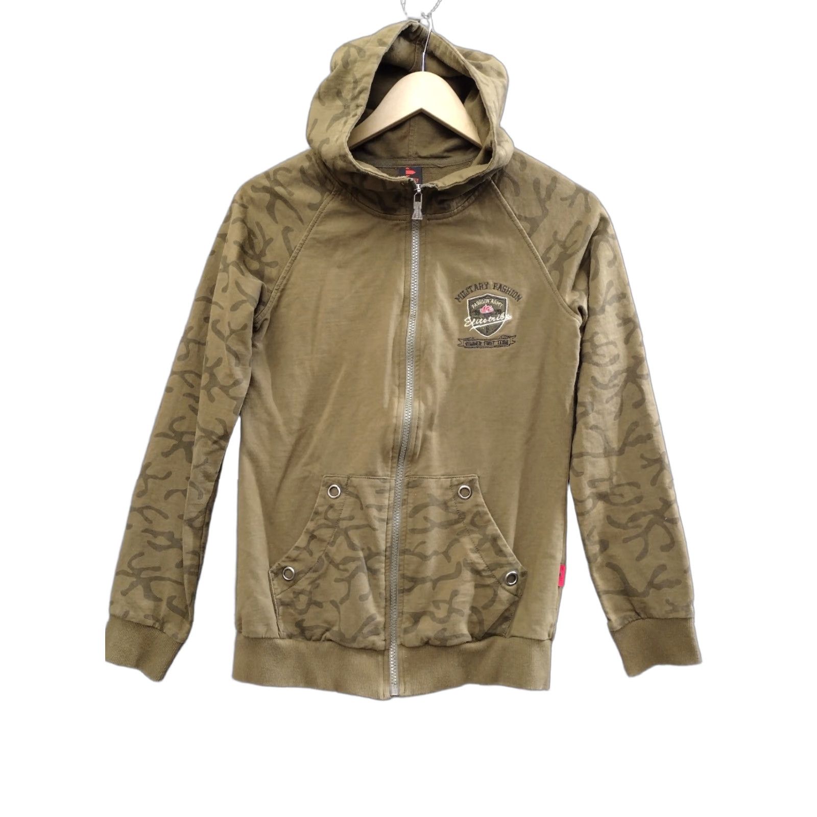 Vintage Elite Tribe Military Army Zip up Long Sleeve Hoodie Sweatshirt - Brown - L - Men - Camouflage - Full Zip - Lightweight - Regular Fit Size US L / EU 52-54 / 3 - 1 Thumbnail