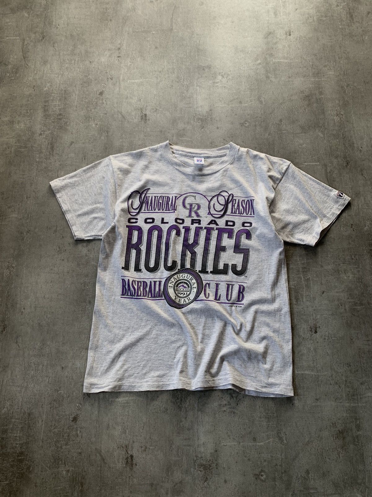 Vintage 1993 Colorado Rockies Starter Graffiti Print T-Shirt Sz.XL