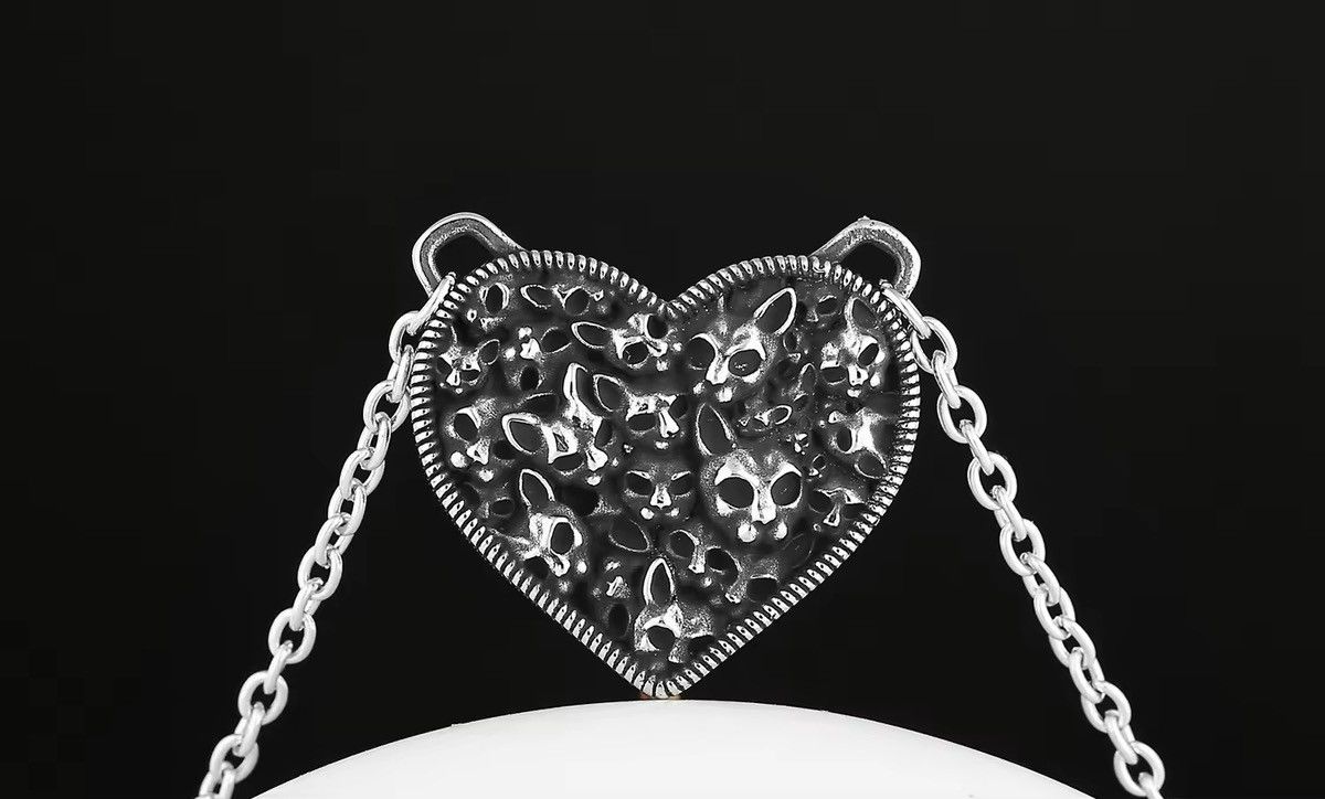 Jewelry Cat Heart Pendant Necklace Fashion Size ONE SIZE - 1 Thumbnail
