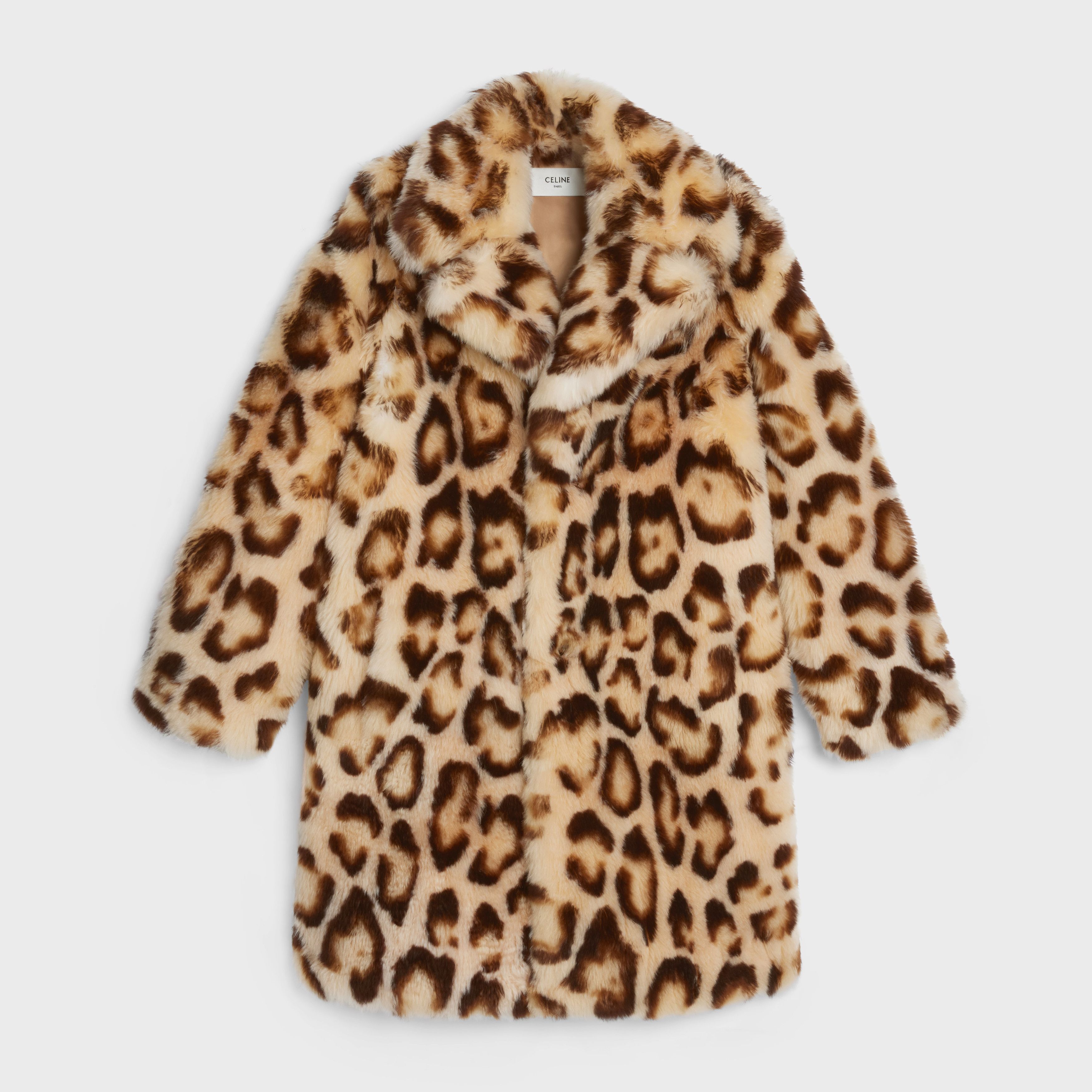 Celine o1bcso1str0925 2D524150W Leopard-print Cashmere Peacoat Size US M / EU 48-50 / 2 - 1 Thumbnail