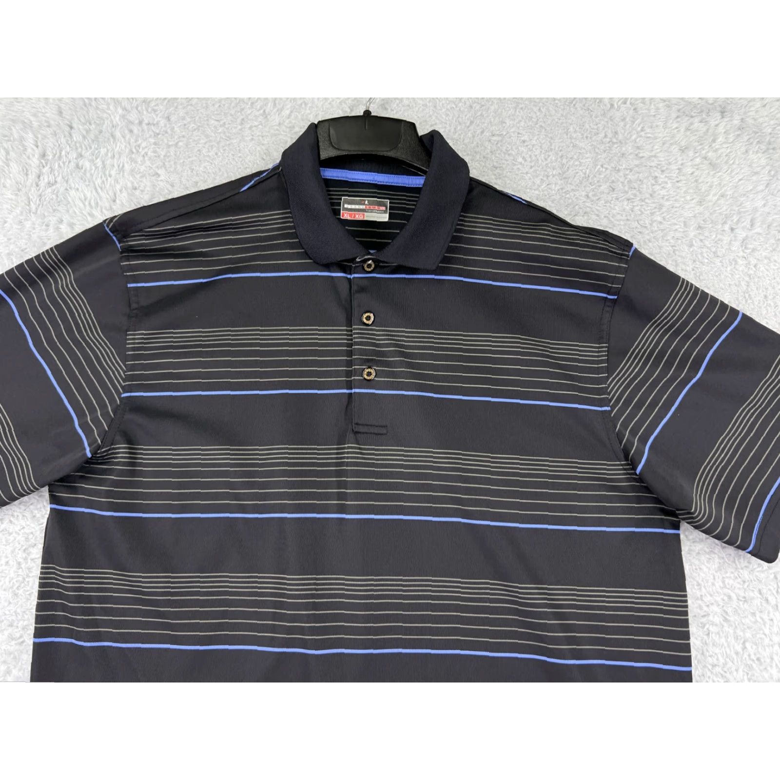 Vintage Grand Slam Polo Shirt Men XL Black Striped Polo Shirt XL Mens Slim Fit 100% Polyester Sports Size US XL / EU 56 / 4 - 5 Thumbnail