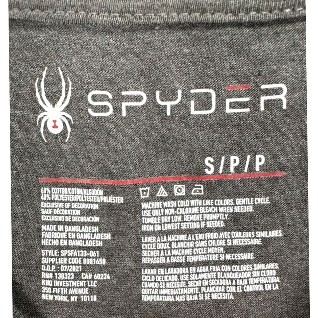 Spyder Spyder Active T-Shirt Mens Small Grey Graphic Print Workout Running Short Sleeve Crew Neck Cotton Polyester Size US S / EU 44-46 / 1 - 3 Thumbnail
