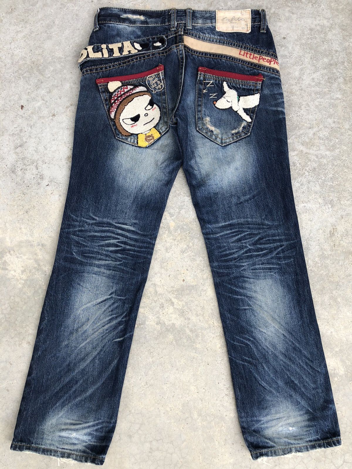 Japanese Brand Rare Yoshitomo Nara Lolita Dog Distressed Jeans Size US 32 / EU 48 - 1 Thumbnail