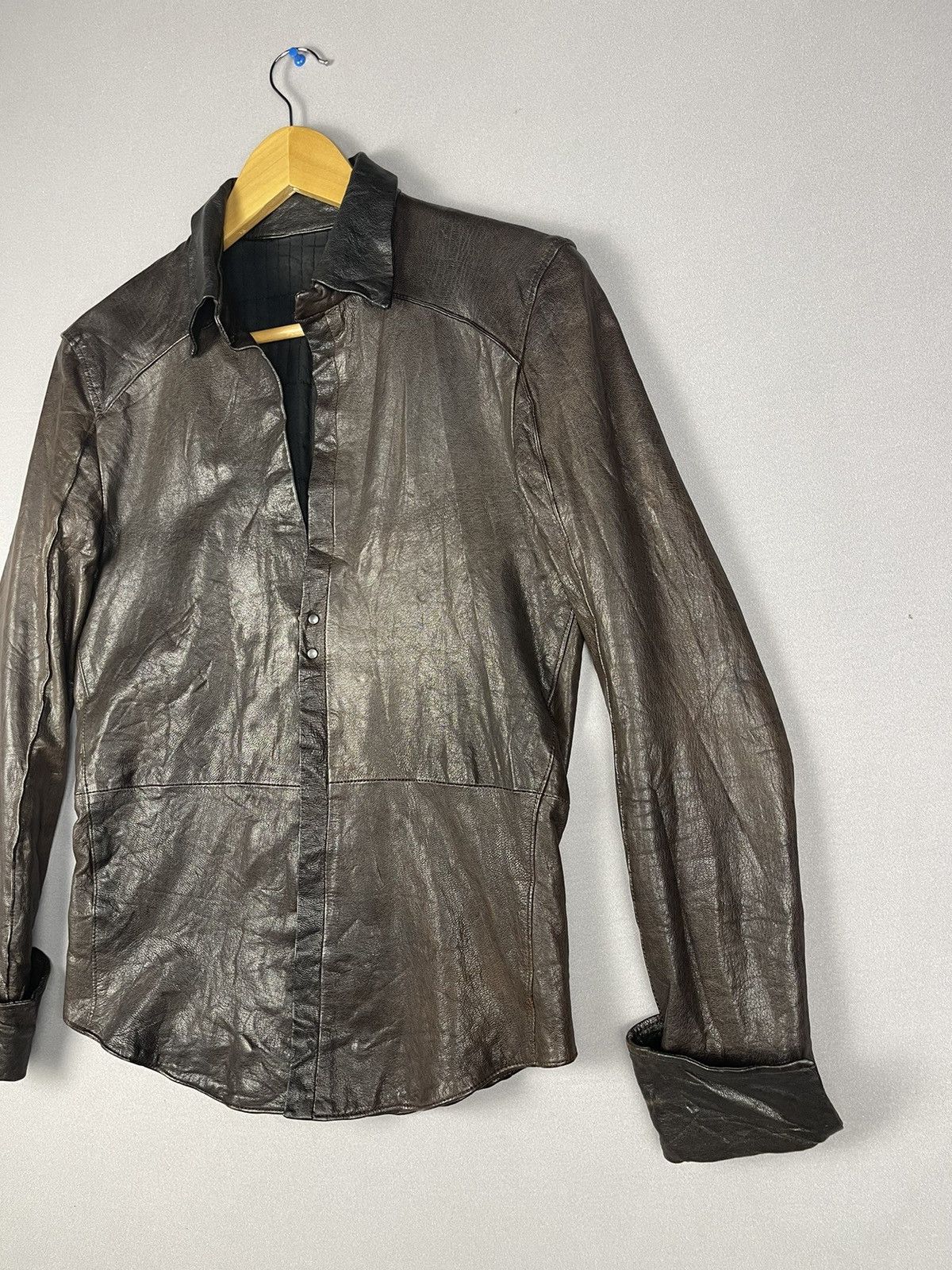 AKM AKM JAPAN Beauty Shine Brown Leather Jacket Size M / US 6-8 / IT 42-44 - 3 Thumbnail