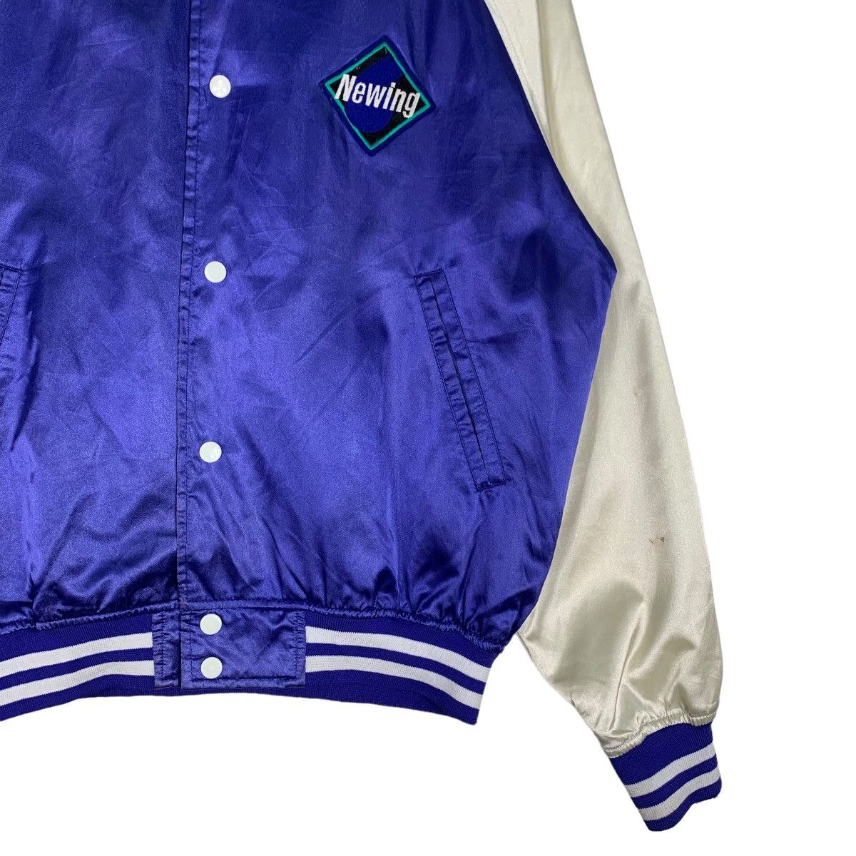 Japanese Brand NEWING Big Logo Colorblock Coach Jacket #0386-C18 Size US L / EU 52-54 / 3 - 6 Thumbnail