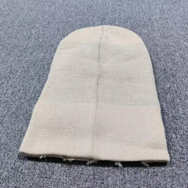 Other Aum Om Pray Symbol Distressed Knit Balaclava Ski Mask Beige Size ONE SIZE - 3 Thumbnail
