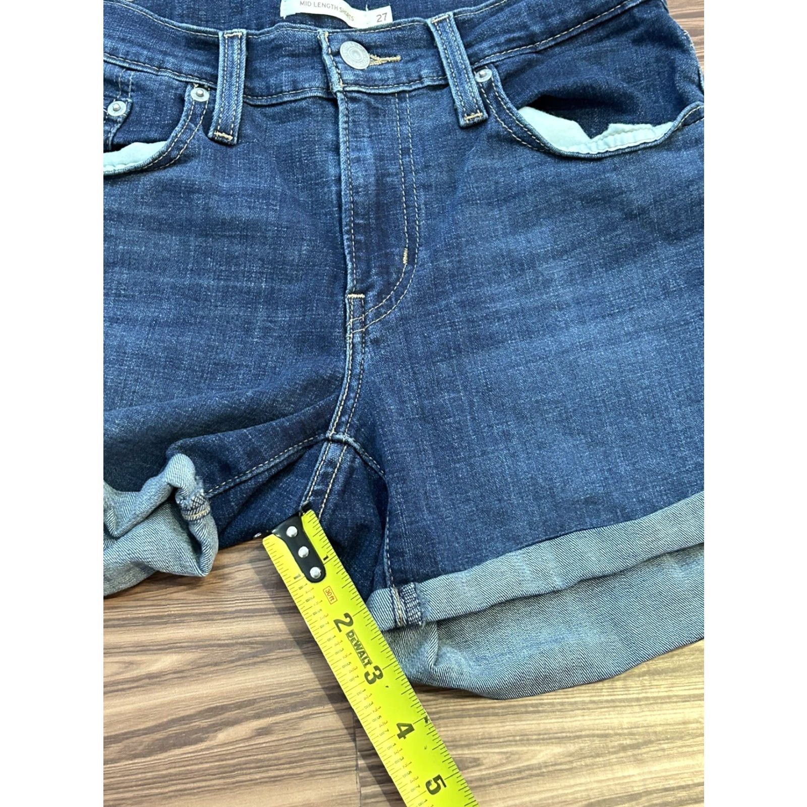 Levi's Womens Levi's Bermuda Shorts Mid Length Denim 27 Blue Jeans Denim Shorts 27 Women Size 27" / US 4 / IT 40 - 3 Thumbnail