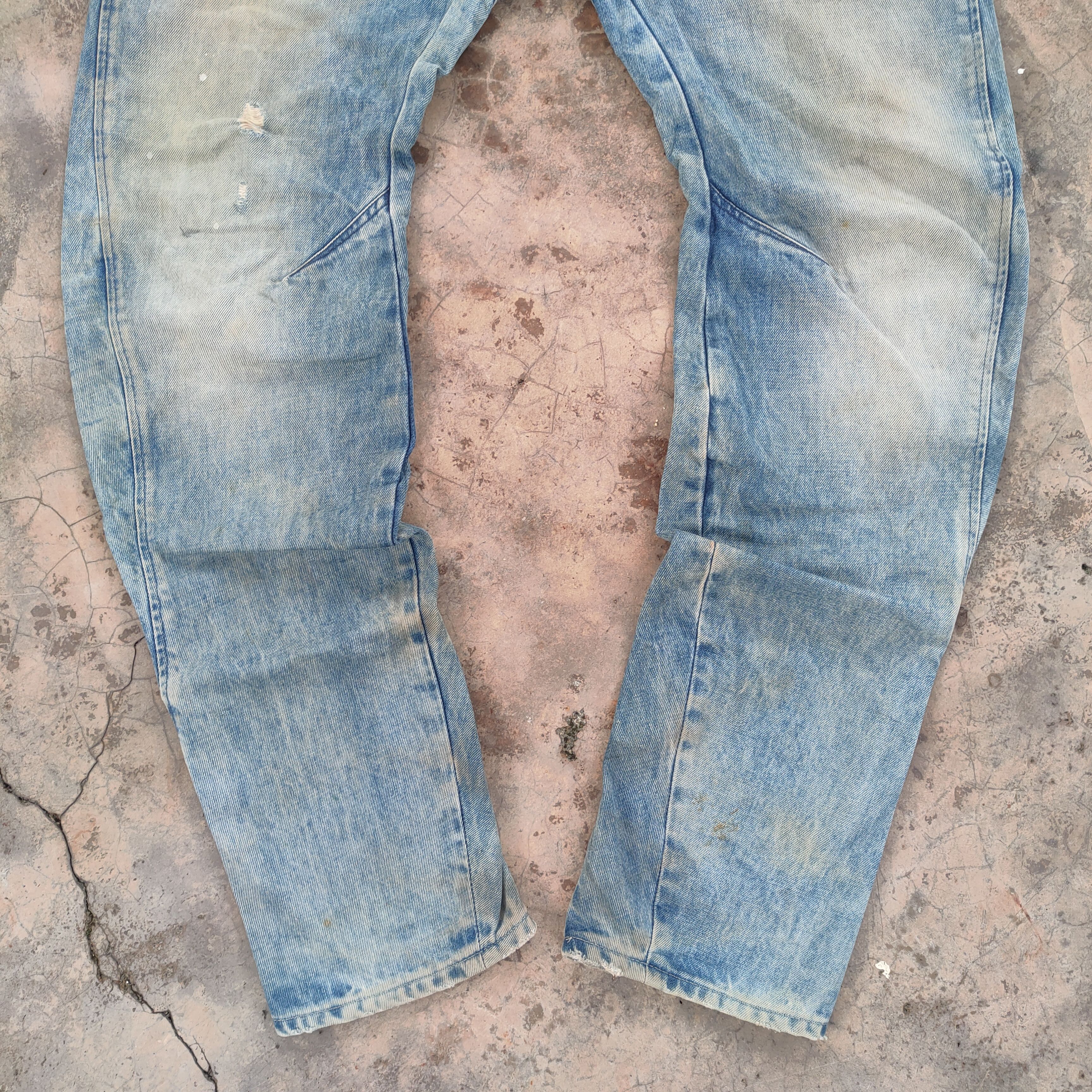 VTG GSTAR RAW FADED RUSTY MUD WASH DENIM JEANS PANTS