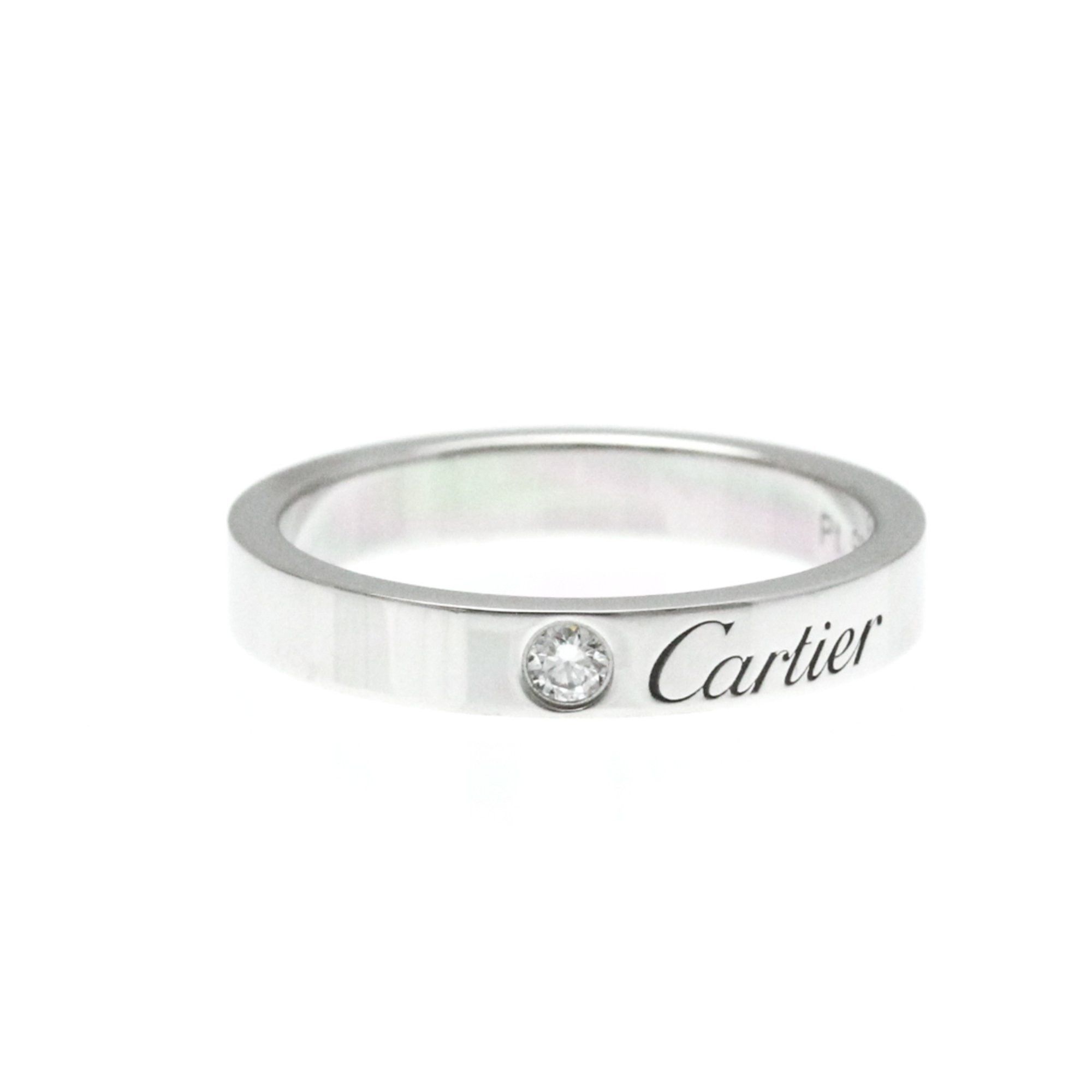 image of Cartier C De Cartier Wedding Ring Platinum Fashion Diamond Band Ring Silver, Women's