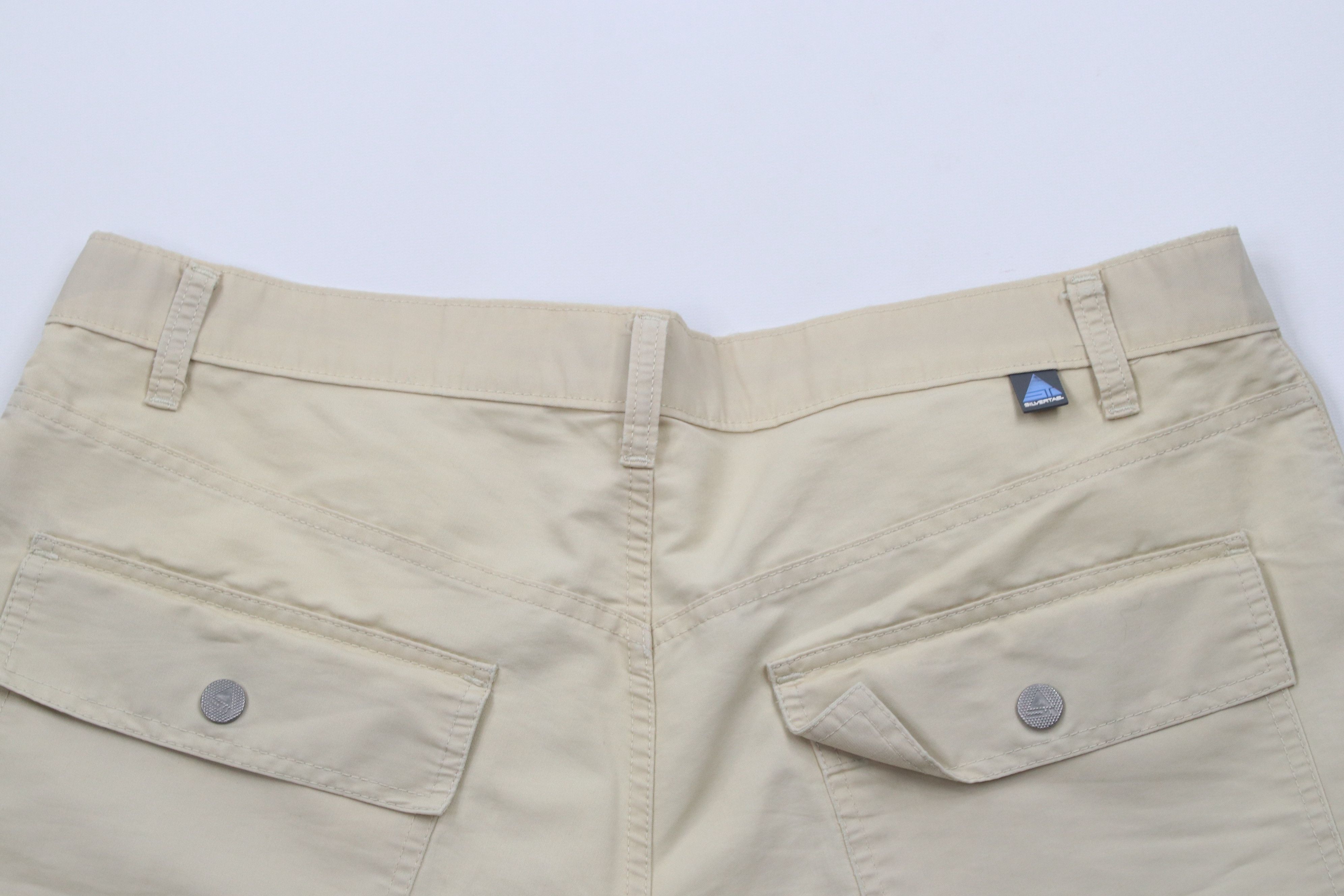 Levi's × Vintage Vintage 90s Levis Silvertab Mesh Pocket Cargo Shorts Beige Size US 36 / EU 52 - 10 Thumbnail
