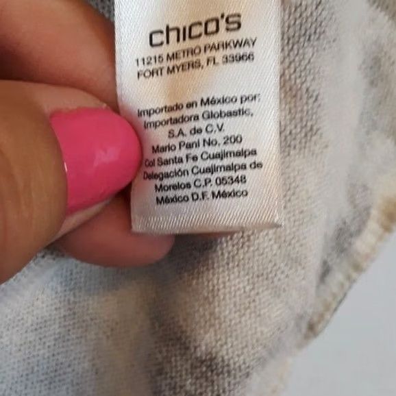 Vintage Chicos Cardigan Large Beige Abstract Asymmetric Wearable Art Coastal Womens Size L / US 10 / IT 46 - 6 Thumbnail