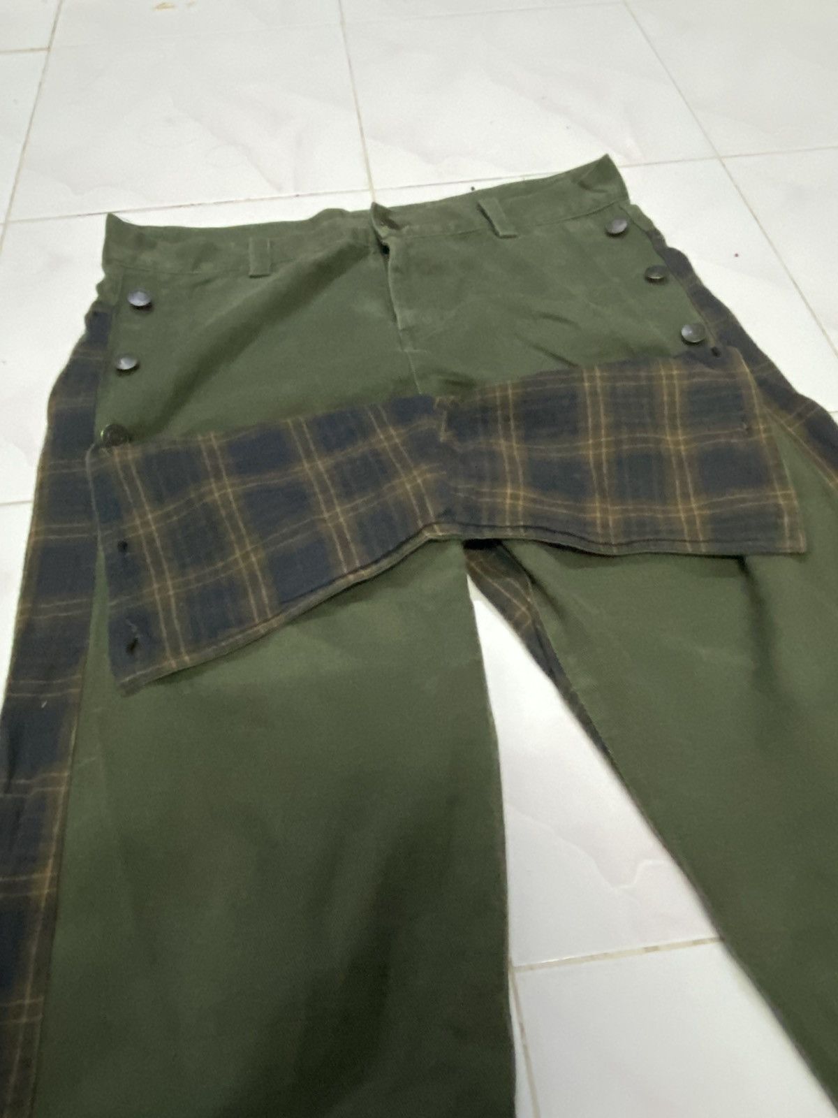 If Six Was Nine × Kapital × Needles Unbrand Shadow Plaid Patch Rebuild Pant Size US 32 / EU 48 - 6 Thumbnail