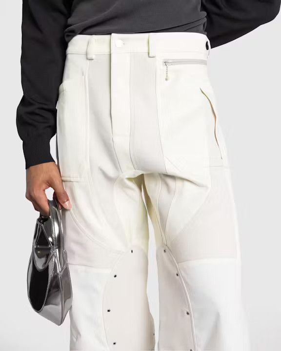 Mugler o1s22i1n1124 Patchwork Cargo Pant in White Size US 32 / EU 48 - 5 Thumbnail