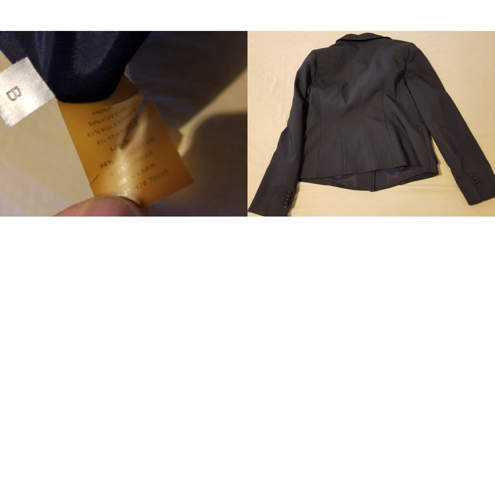 Ann Taylor Womens Ann Taylor Black Cotton Blazer 10 Regular Jacket Size L / US 10 / IT 46 - 8 Thumbnail