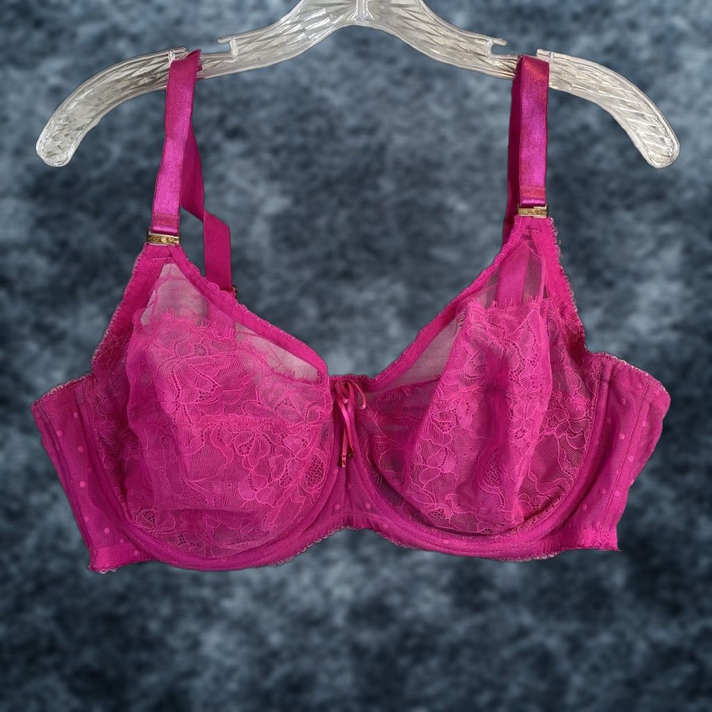 Pinko Smart&Sexy Bra Womens 38DDD Pink Lace Underwire Back Closure Demi Size ONE SIZE - 1 Thumbnail