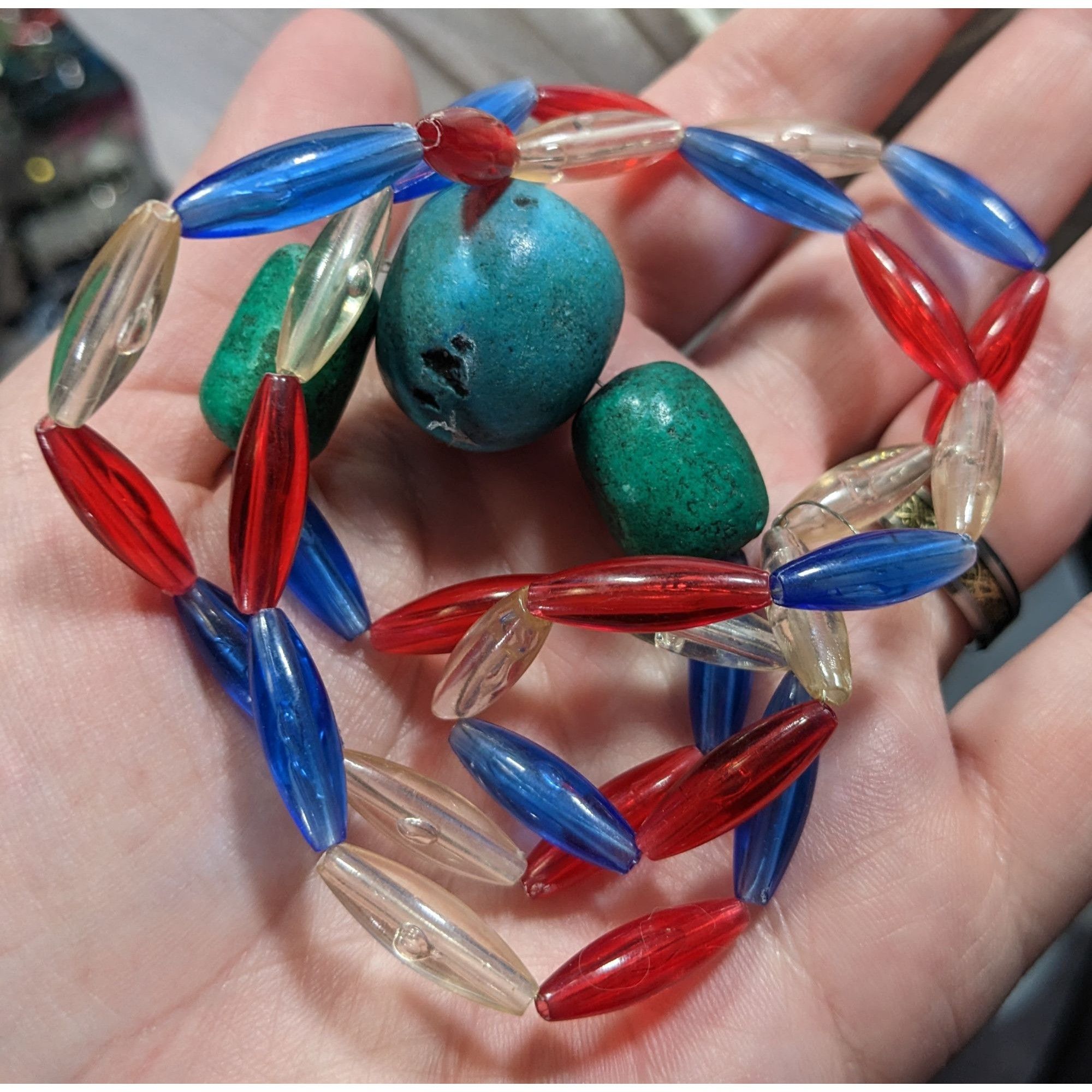 Other Handmade Retro Plastic And Stone Beaded Necklace Size ONE SIZE - 3 Thumbnail