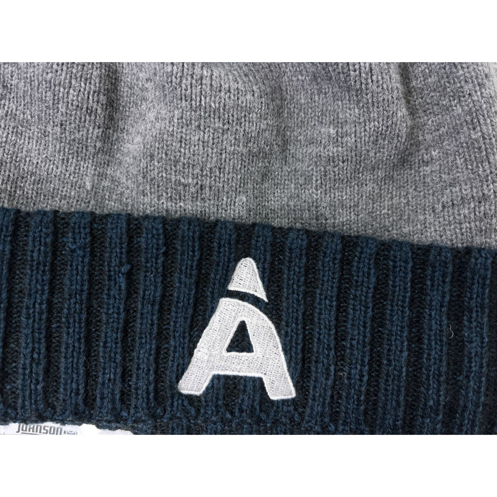 New Era New Era Beanie Hat Adult One Size Blue Gray Knit Wool Acrylic Poly Pom Size ONE SIZE - 2 Thumbnail