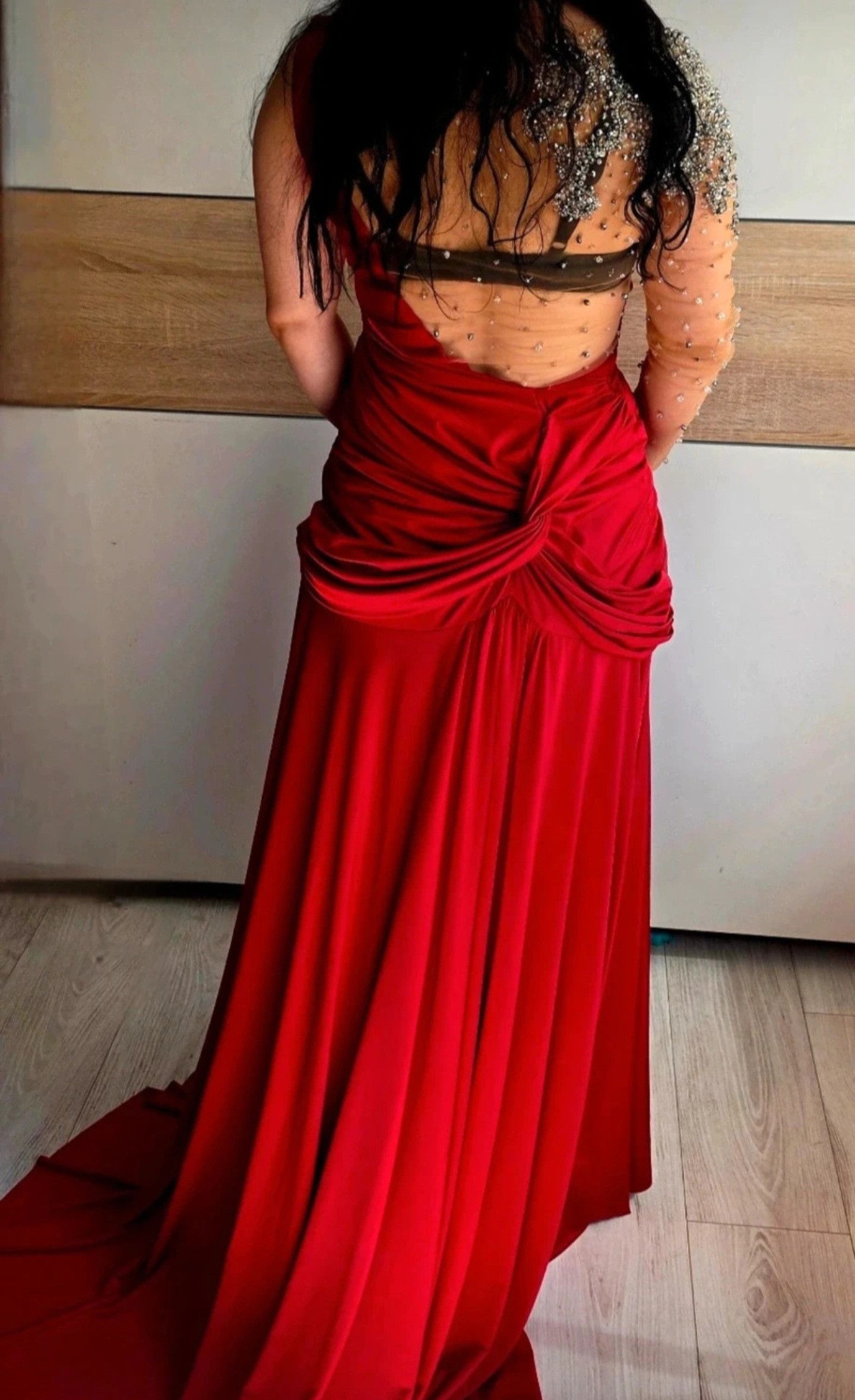 Other Tarik Ediz - Luxurious long red ball gown with crystals Size S / US 4 / IT 40 - 5 Thumbnail