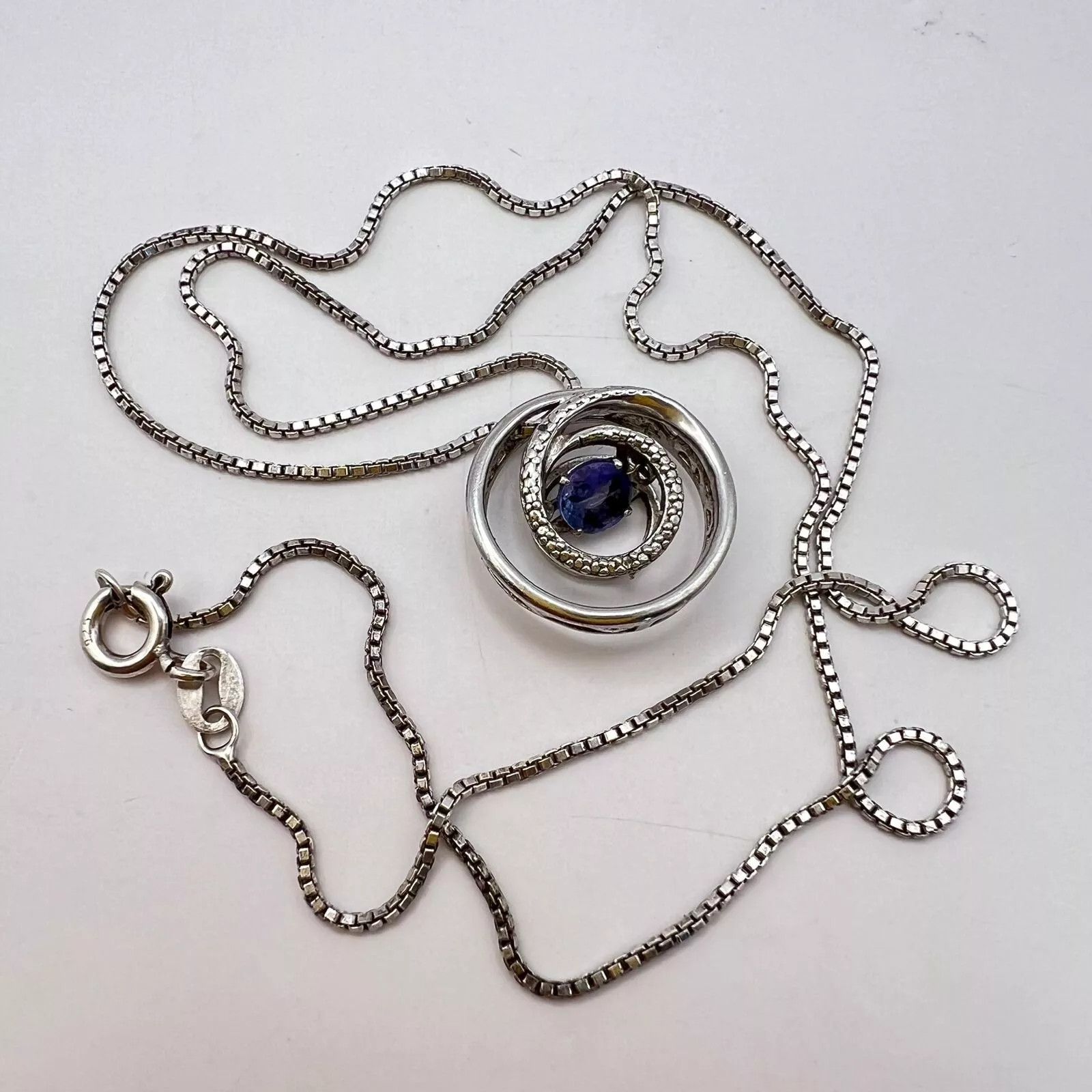 Vintage Necklace Vintage 925 Italian Sterling Silver Pendant Jewelry Size ONE SIZE - 6 Thumbnail