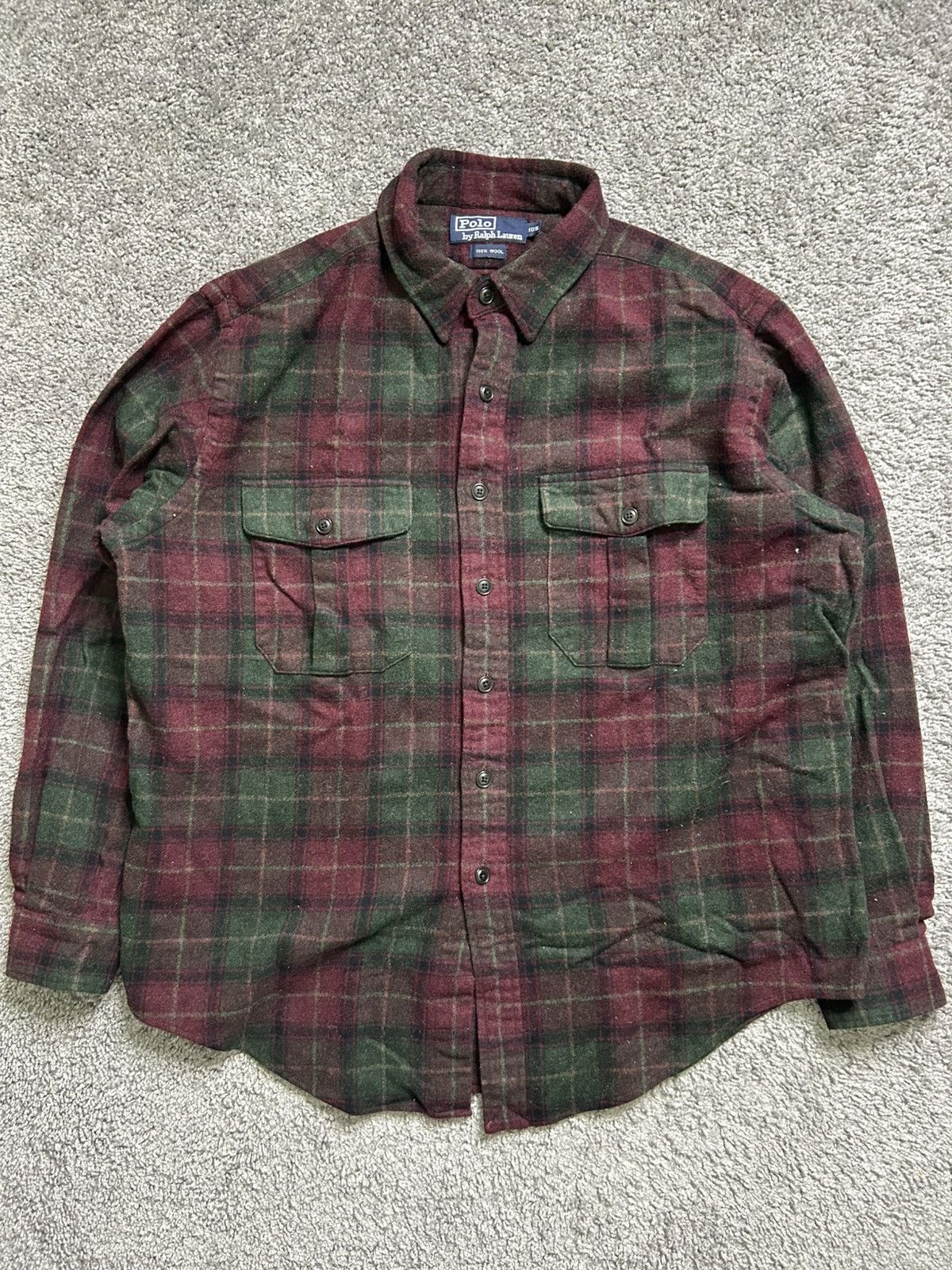 Polo Ralph Lauren Vintage 80s Polo Ralph Lauren Wool Flannel Size US XL / EU 56 / 4 - 1 Thumbnail