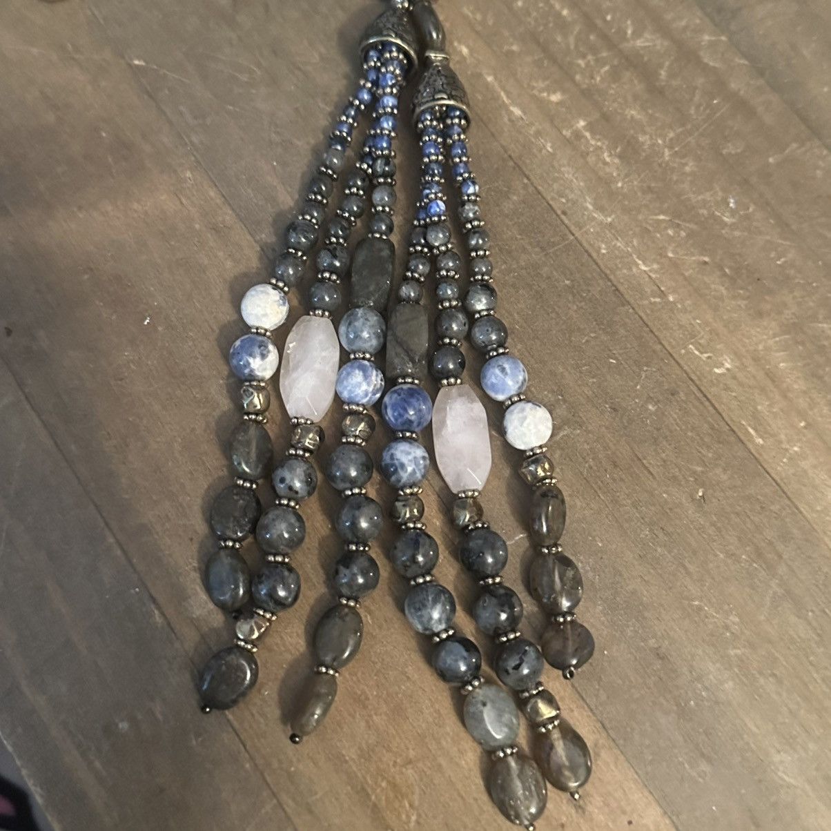 Chicos Chico’s bronze tone long chunky blue agate tassel necklace Size ONE SIZE - 4 Thumbnail