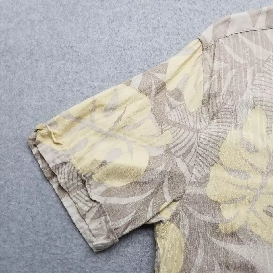 Cubavera Cubavera Shirt Mens Large Tan Hawaiian Floral Button Up Size US L / EU 52-54 / 3 - 2 Thumbnail