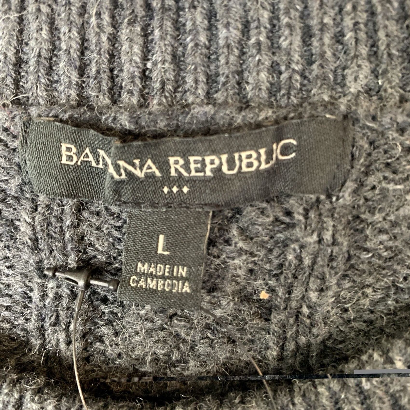 Banana Republic NWT Banana Republic Mens Large Gray Cable Knit Wool Blend Fisherman Sweater Size US L / EU 52-54 / 3 - 3 Thumbnail
