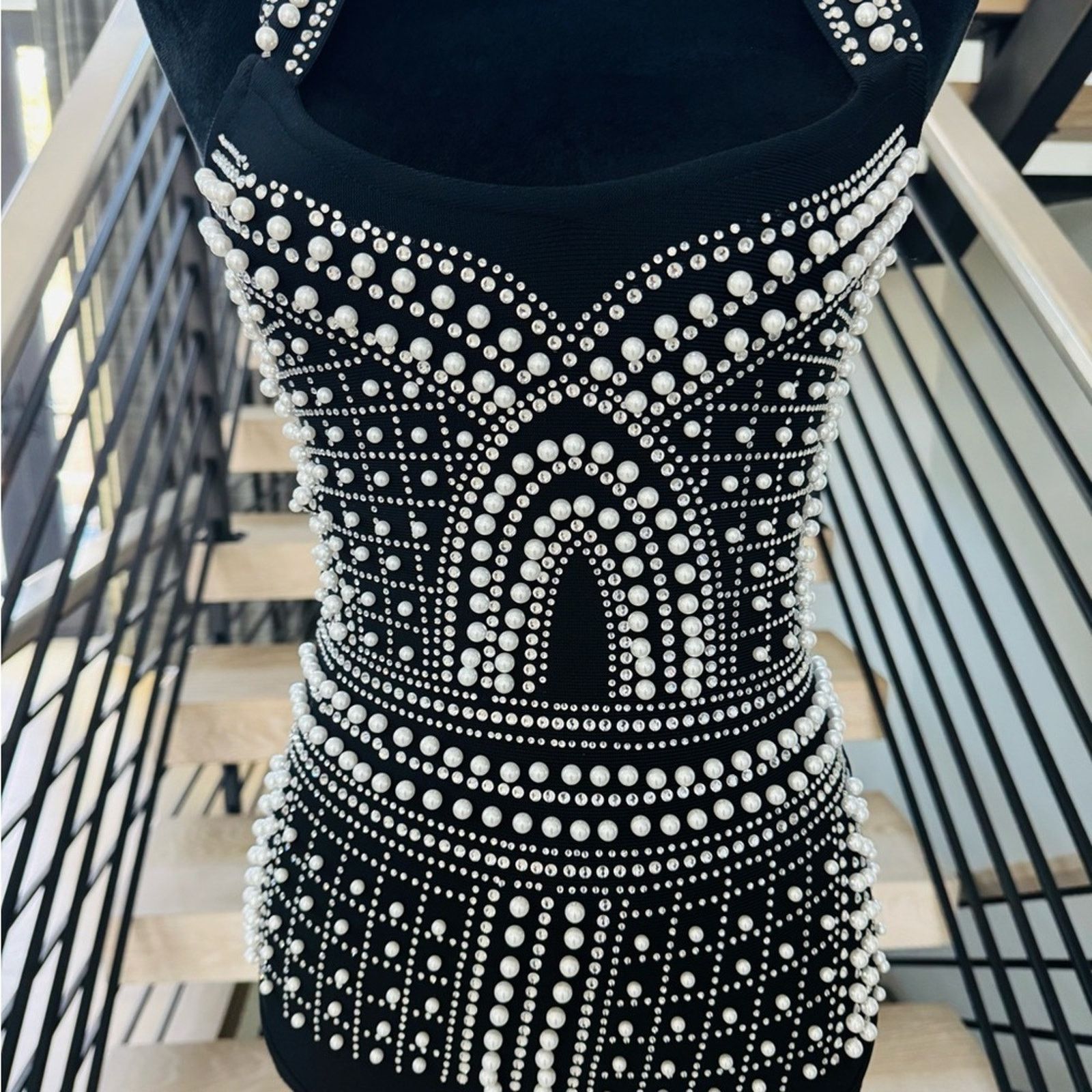 Other New Black and Pearl Halter Boho Pin Up bodysuit size XS Size XS / US 0-2 / IT 36-38 - 3 Thumbnail